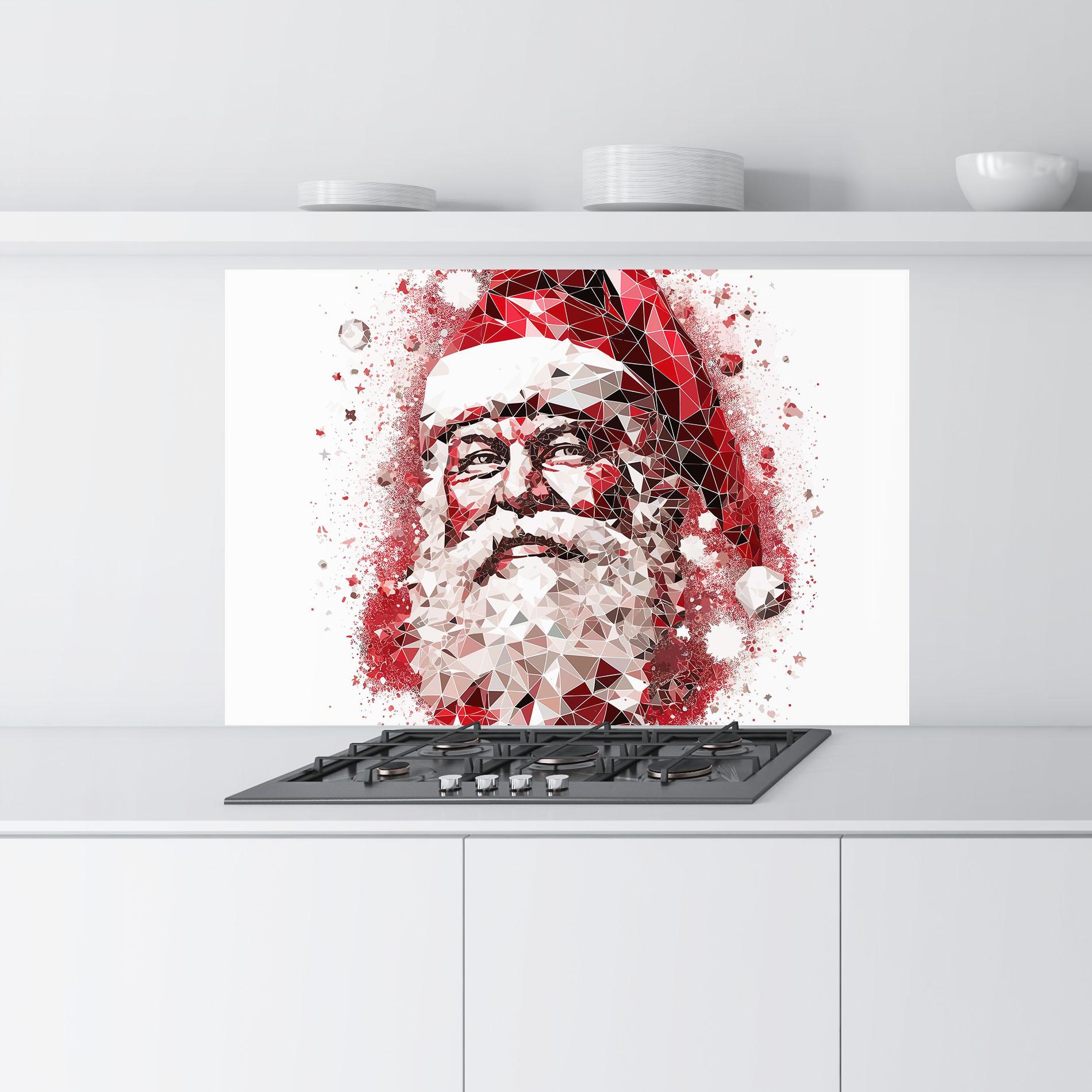 Panou Sticla Bucatarie Red Santa Art mockup 9