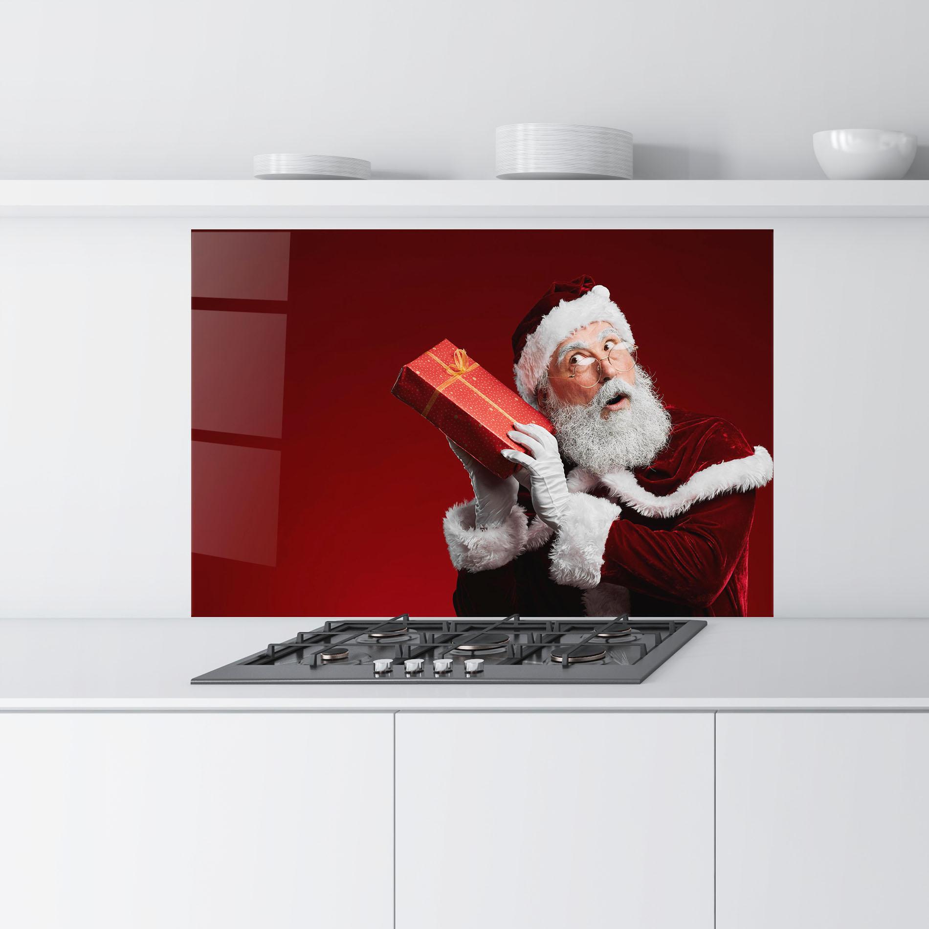 Panou Sticla Bucatarie Santa Holding Present mockup 9