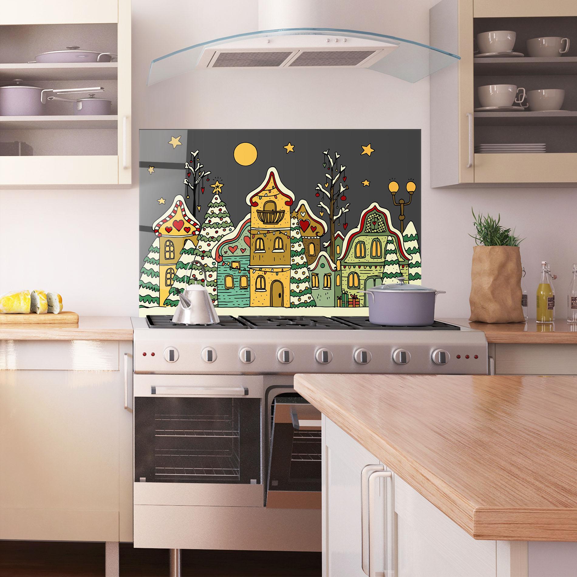 Panou Sticla Bucatarie Christmas Home Art mockup 1