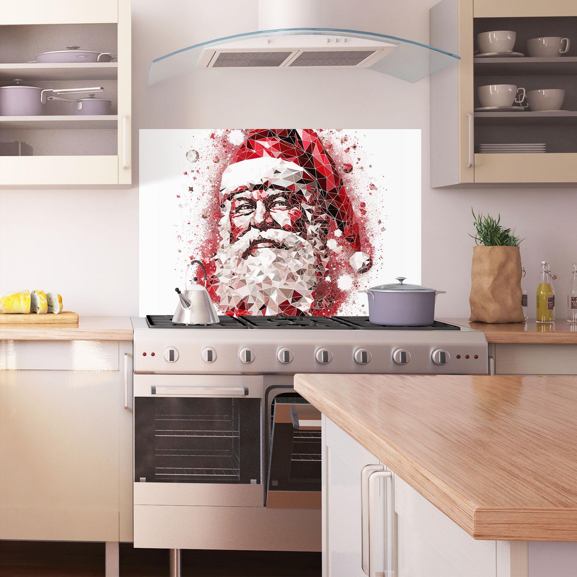 Panou Sticla Bucatarie Red Santa Art mockup 1