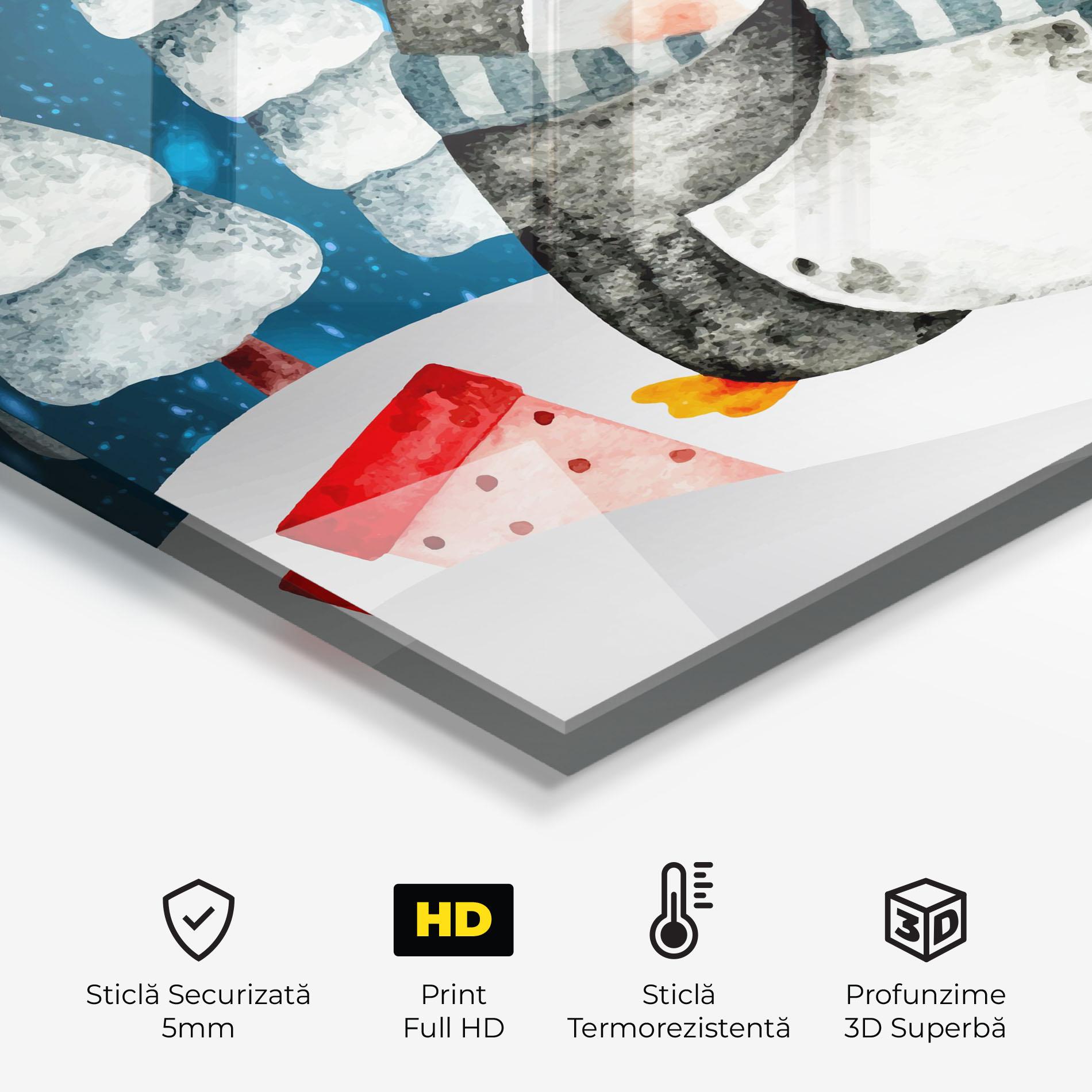 Panou Sticla Bucatarie Blue Pinguin mockup 2