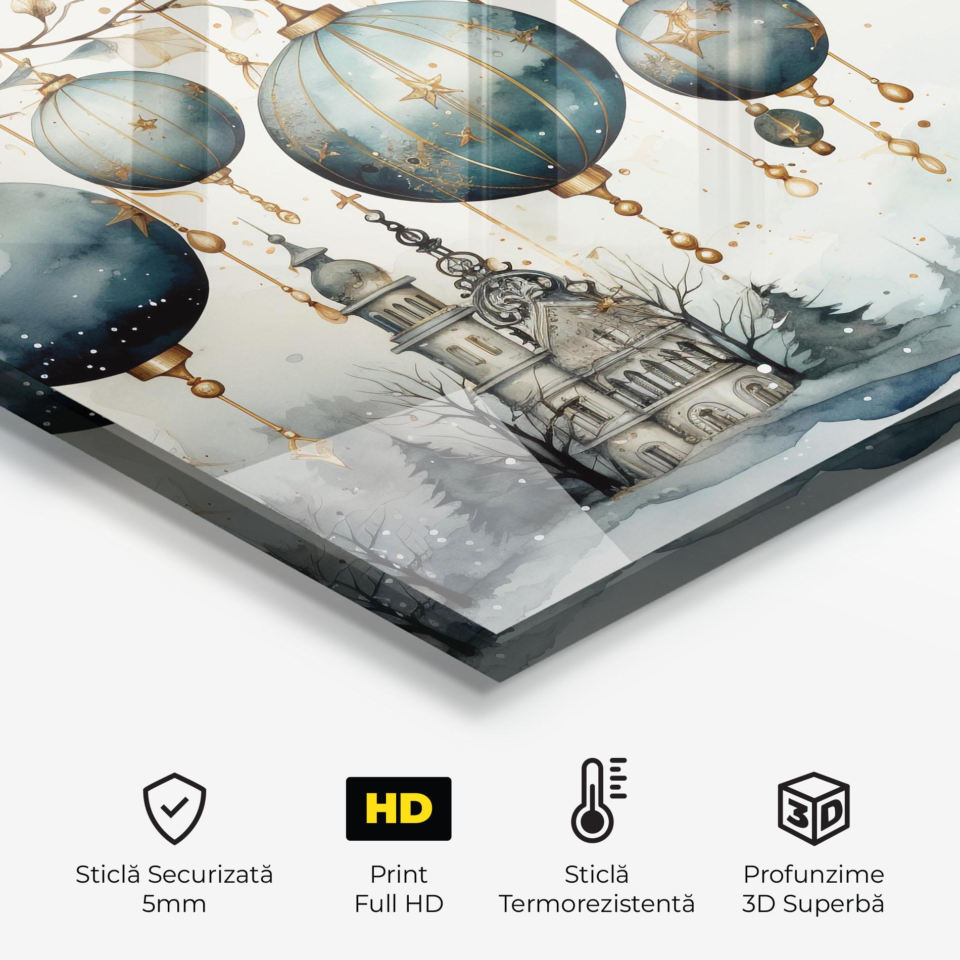 Panou Sticla Bucatarie Christmas Paper Art mockup 2