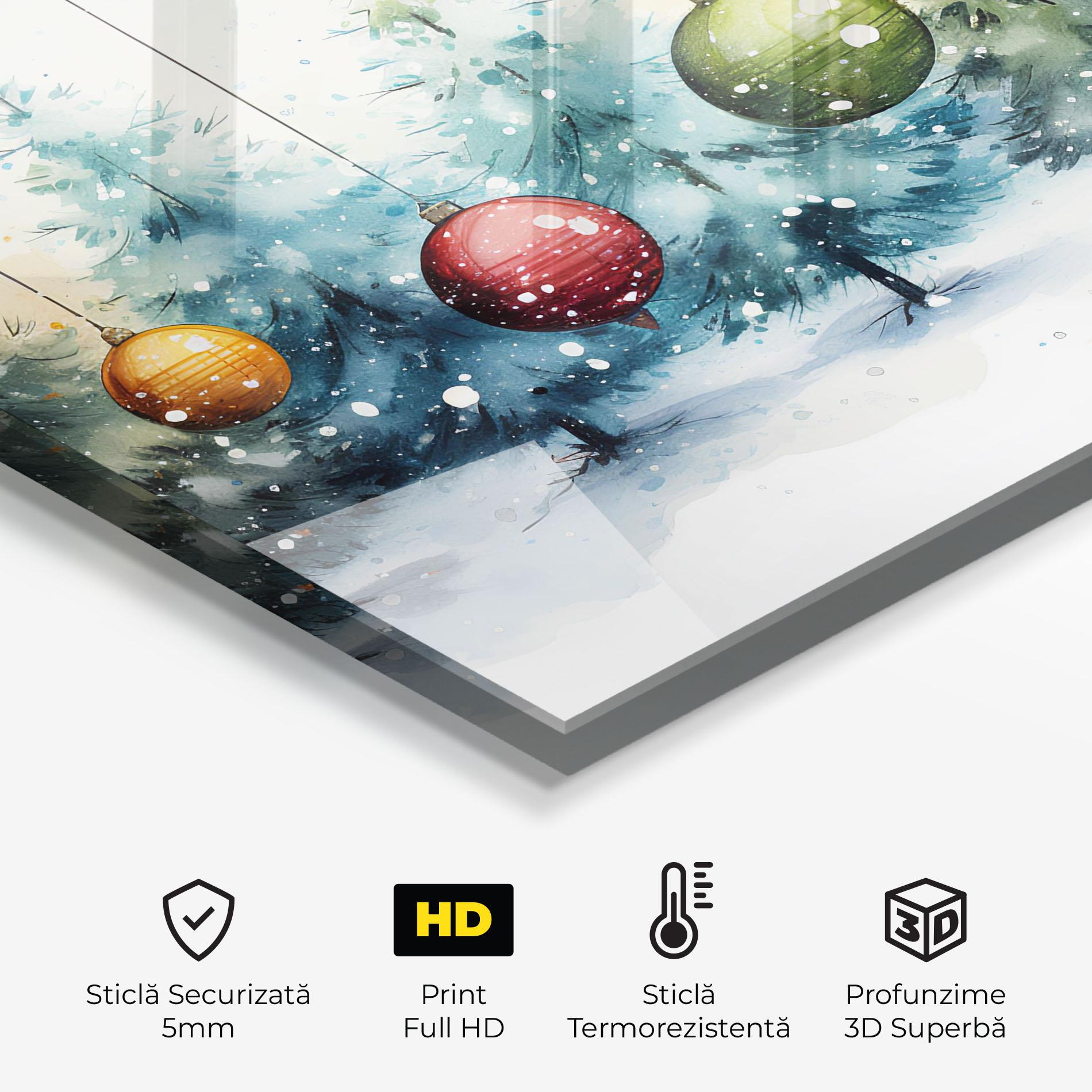 Panou Sticla Bucatarie Christmas Tree Painting mockup 2