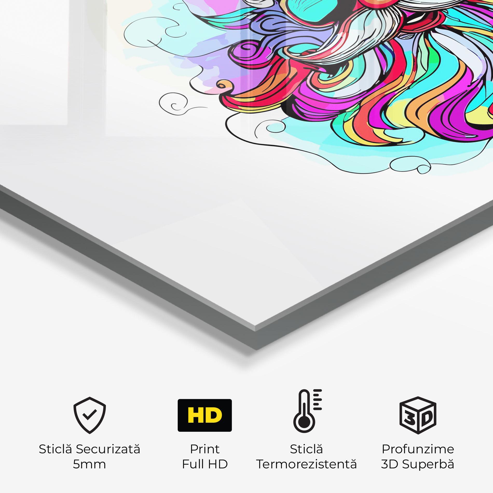 Panou Sticla Bucatarie Colorful Santa mockup 2