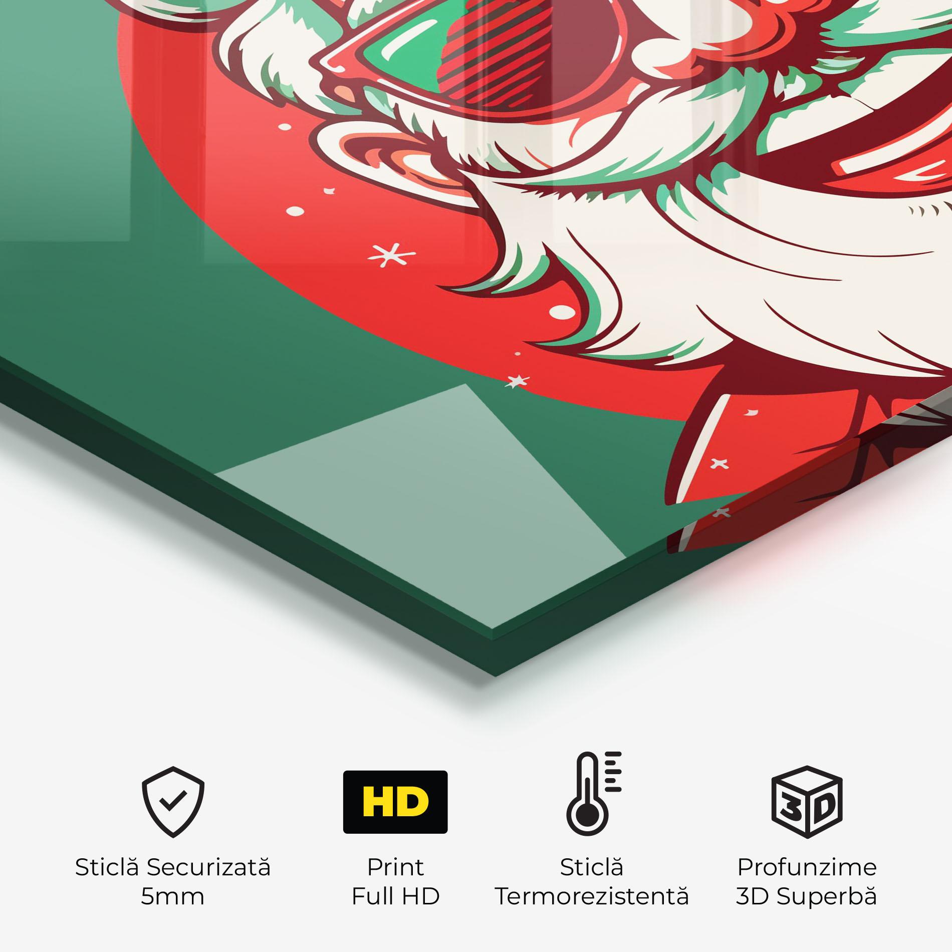 Panou Sticla Bucatarie Crazy Smile Santa mockup 2