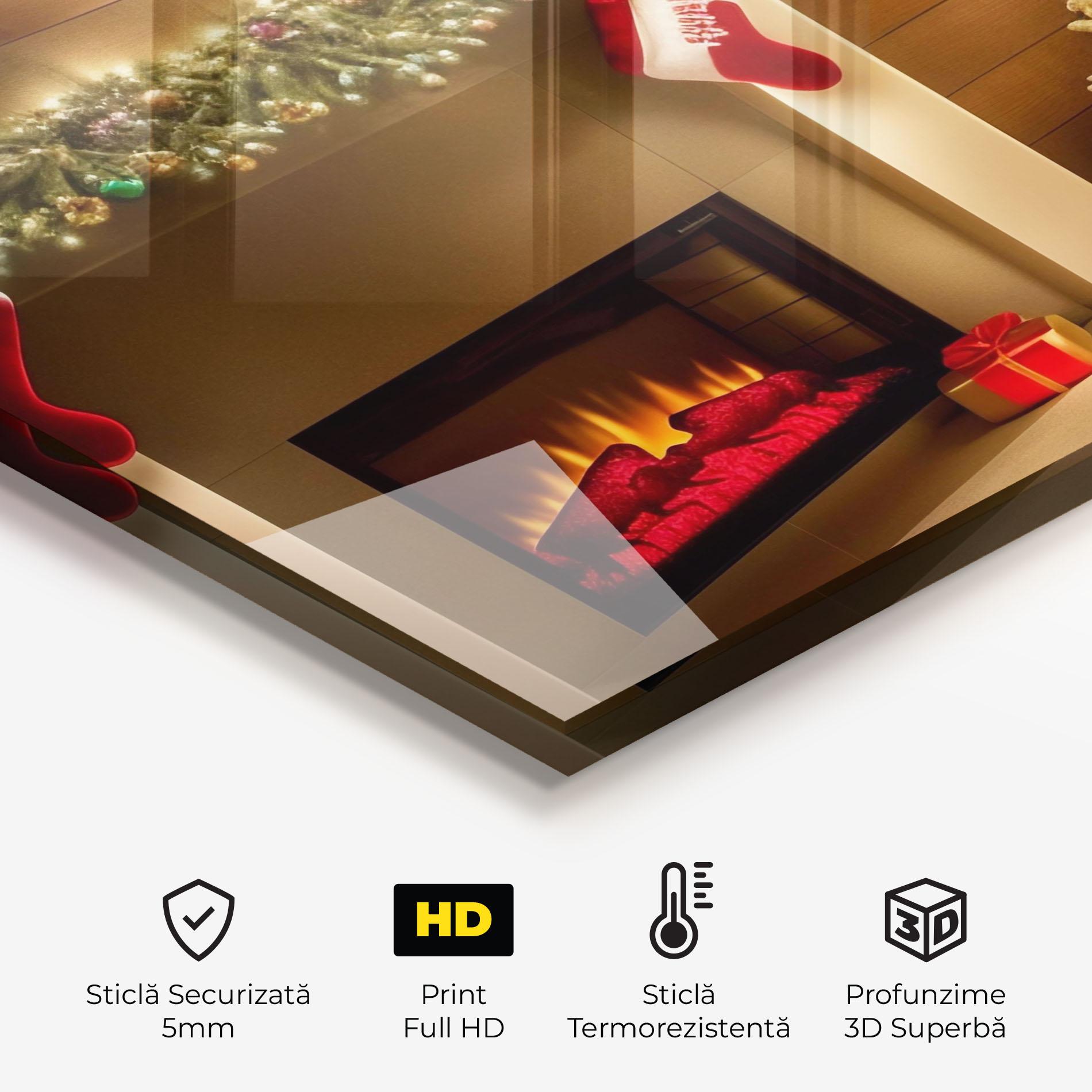 Panou Sticla Bucatarie Decorated Christmas Tree mockup 2