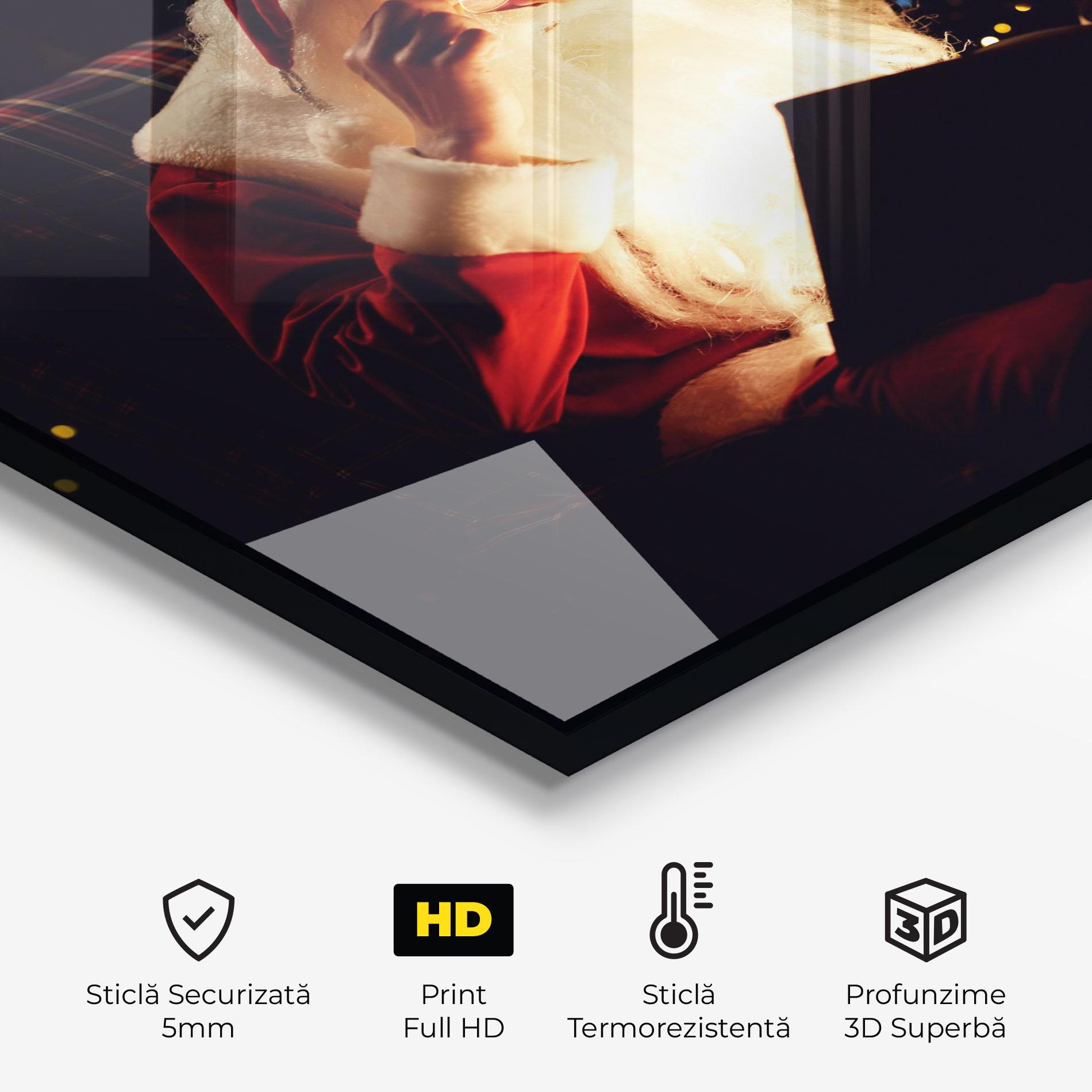 Panou Sticla Bucatarie Santa Reading Magic Book mockup 2