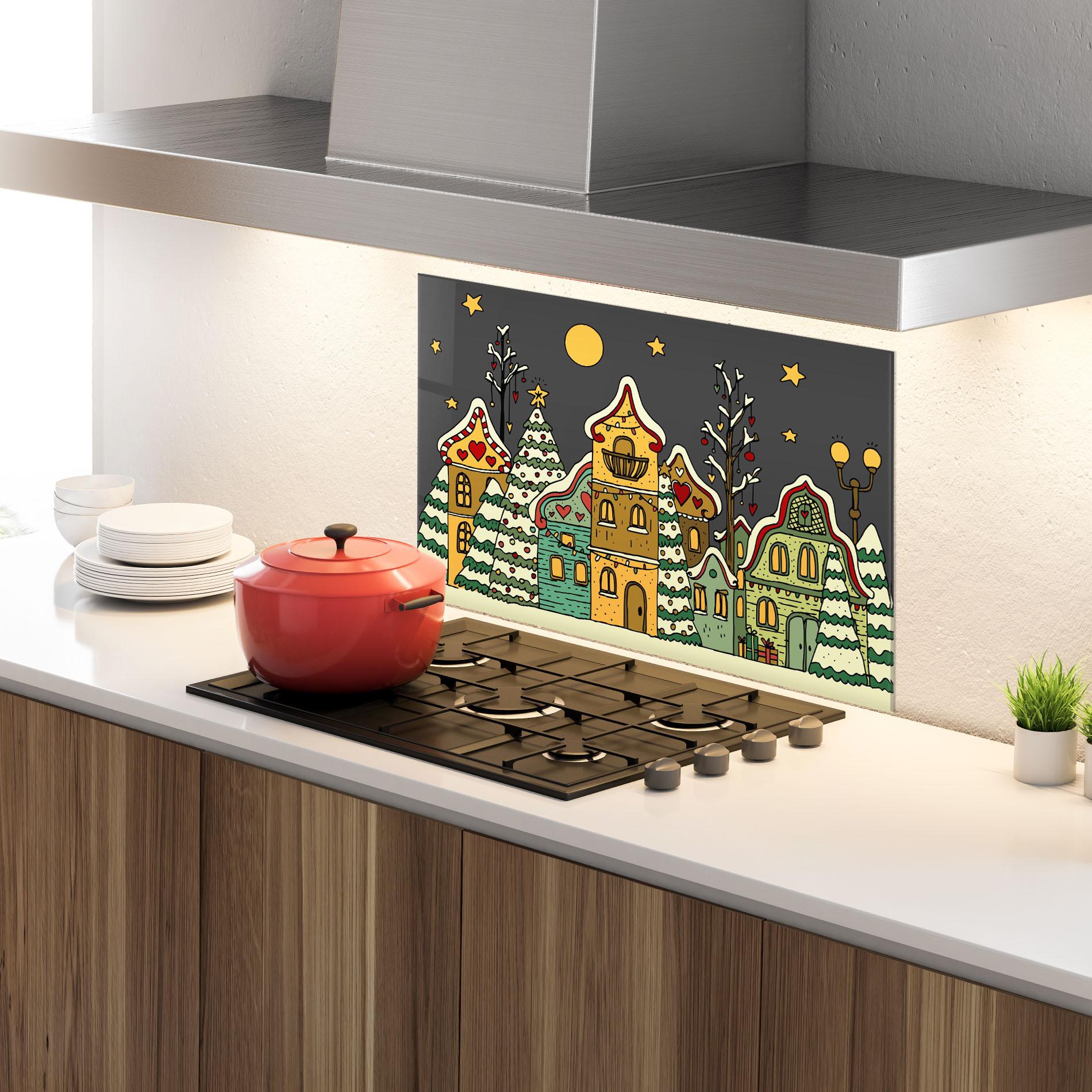 Panou Sticla Bucatarie Christmas Home Art mockup 4