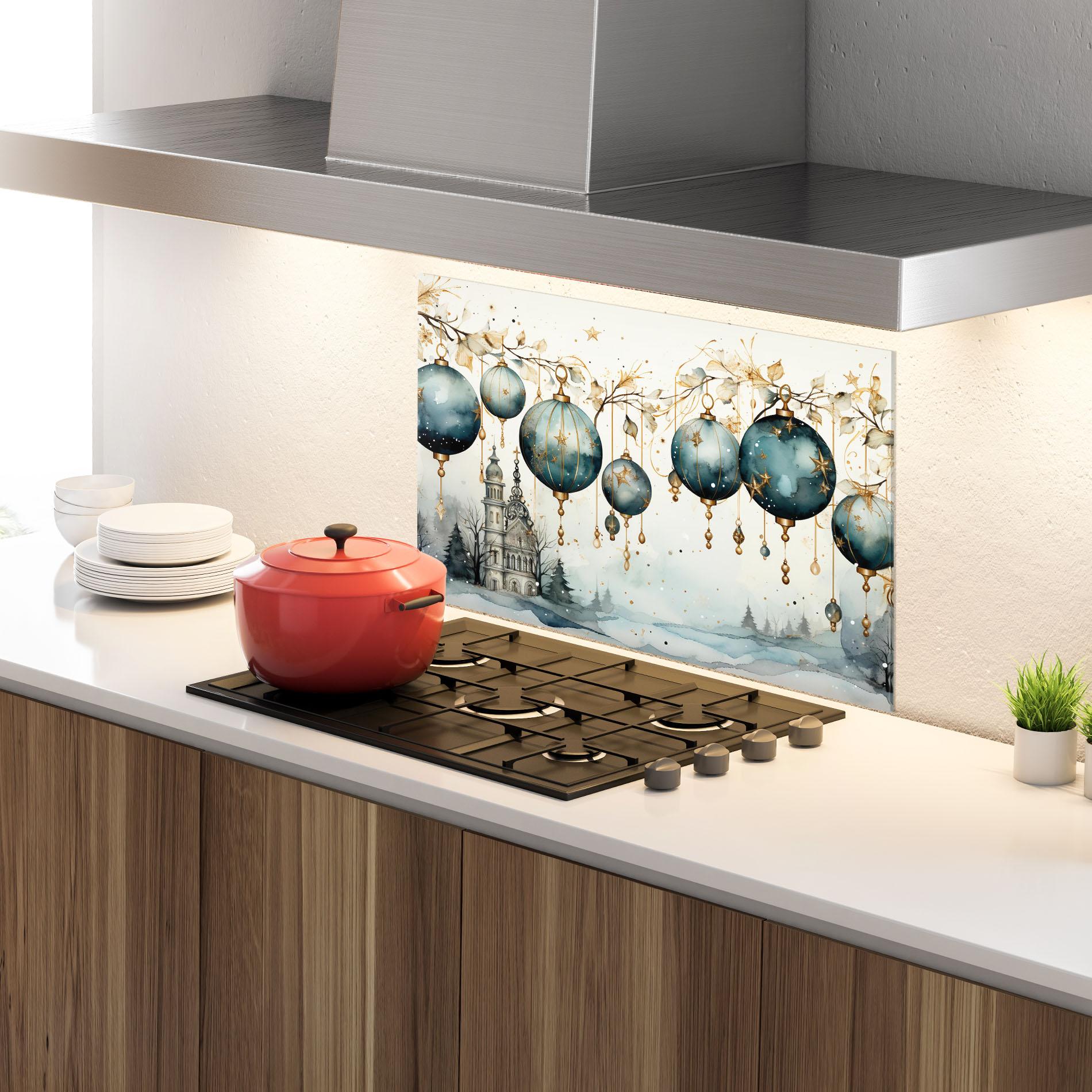 Panou Sticla Bucatarie Christmas Paper Art mockup 4