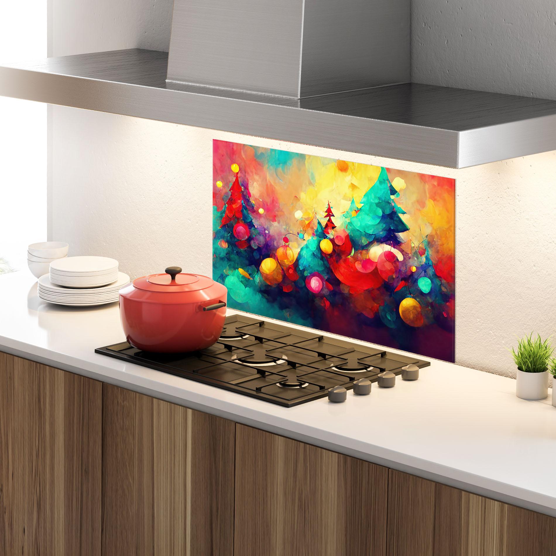 Panou Sticla Bucatarie Colorfull Winter mockup 4