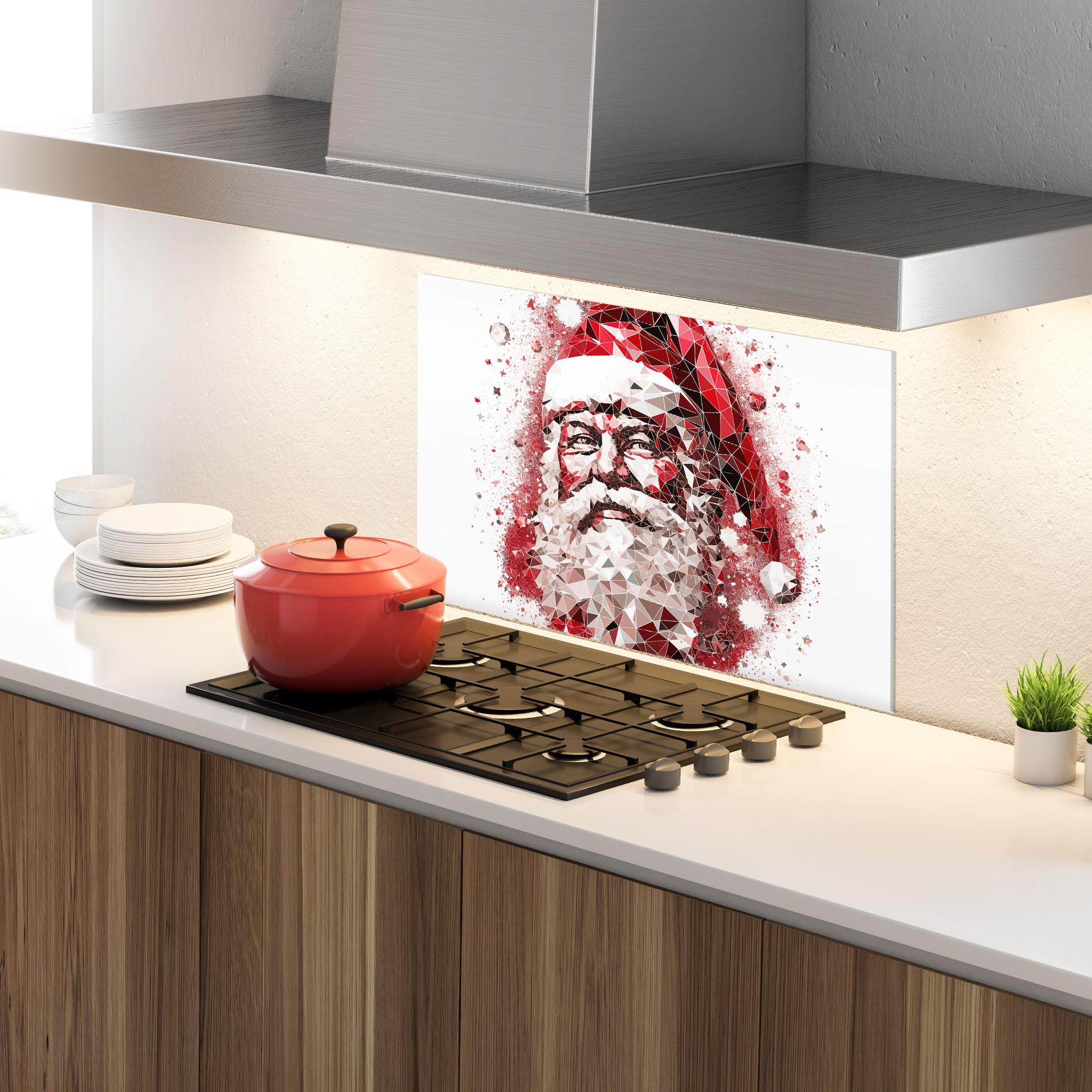 Panou Sticla Bucatarie Red Santa Art mockup 4