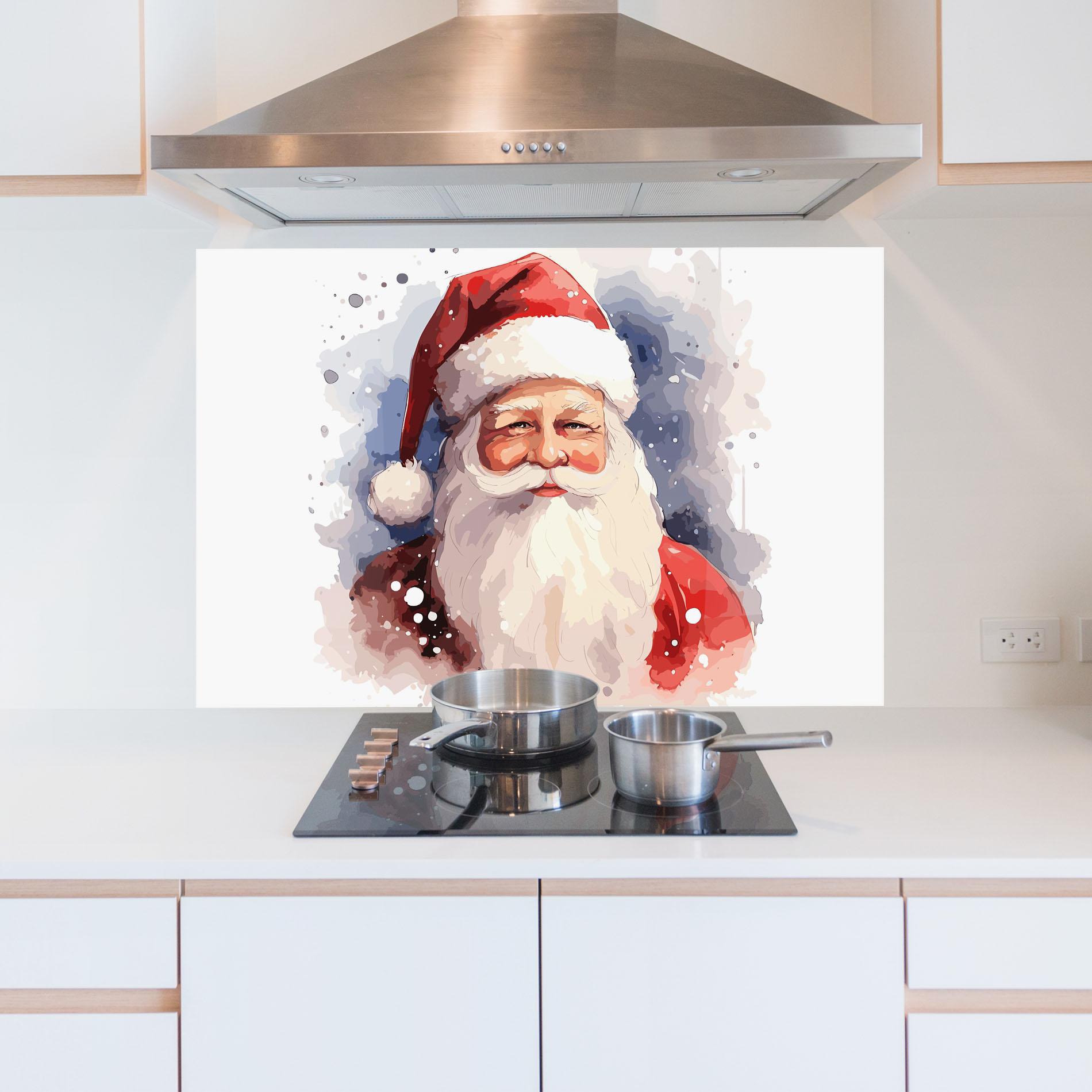 Panou Sticla Bucatarie Cute Santa mockup 5