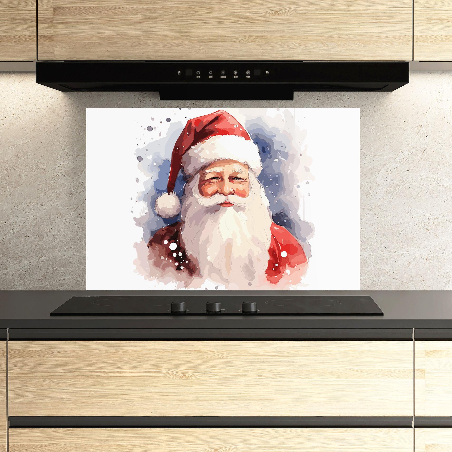 Panou Sticla Bucatarie Cute Santa mockup 3