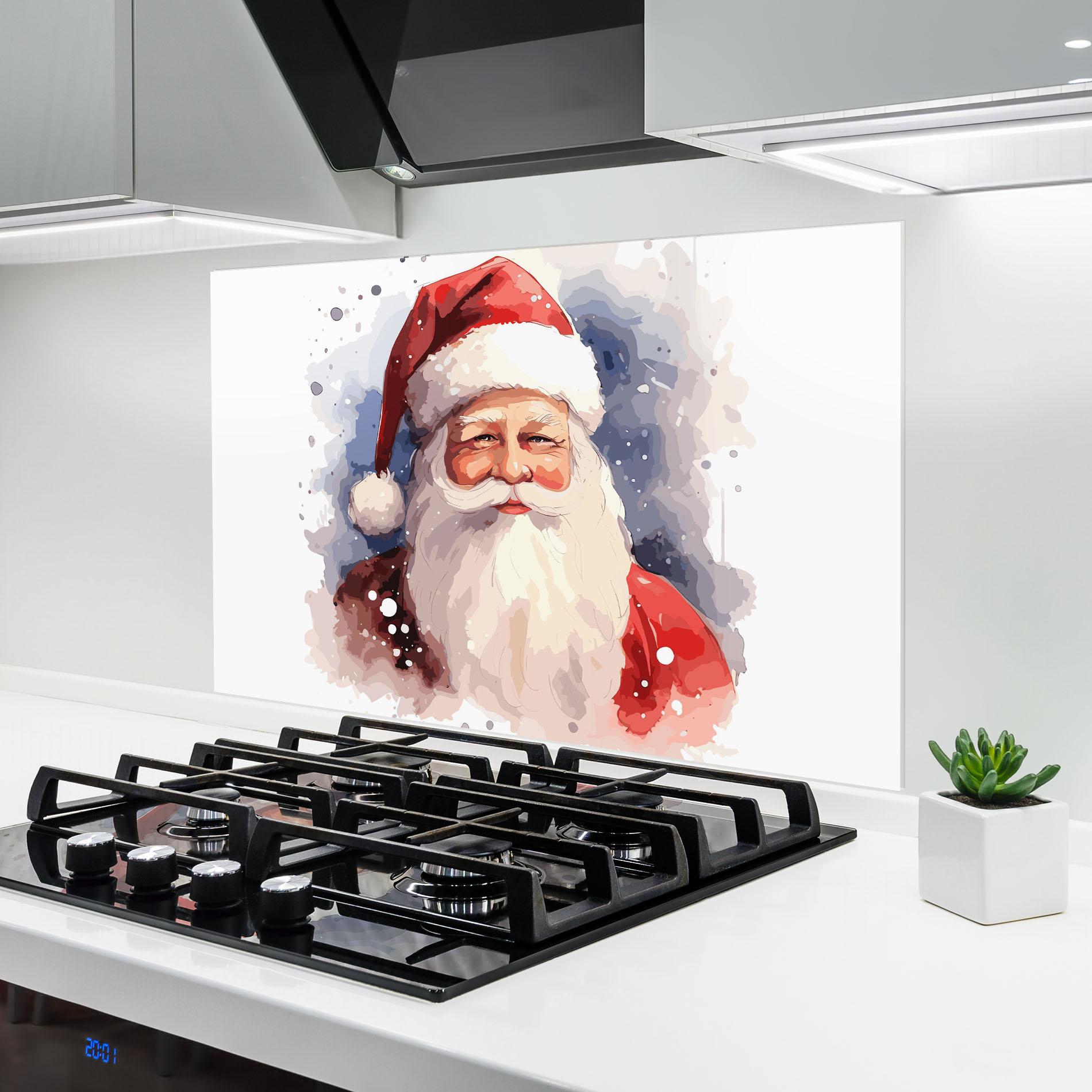 Panou Sticla Bucatarie Cute Santa mockup 6