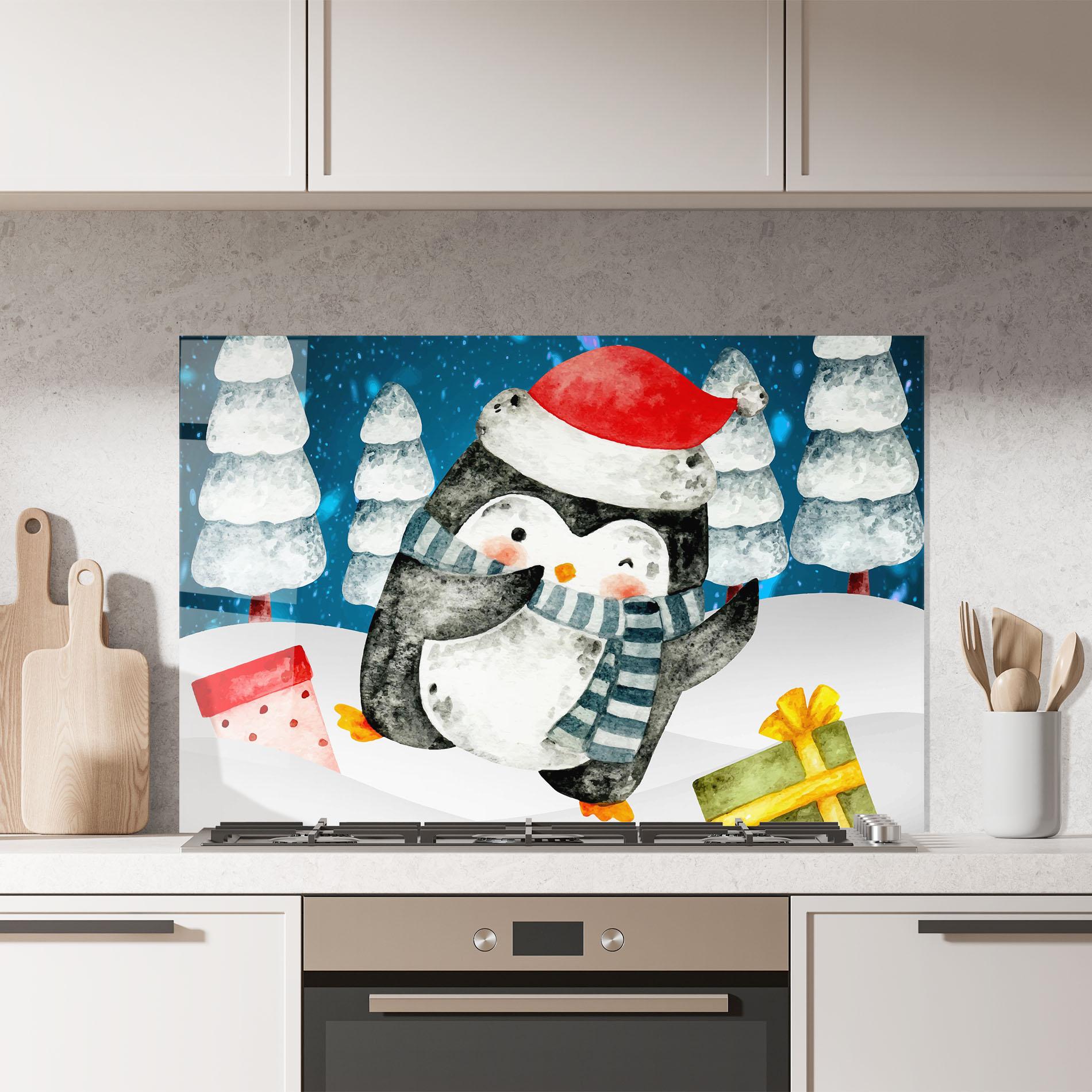 Panou Sticla Bucatarie Blue Pinguin mockup 7