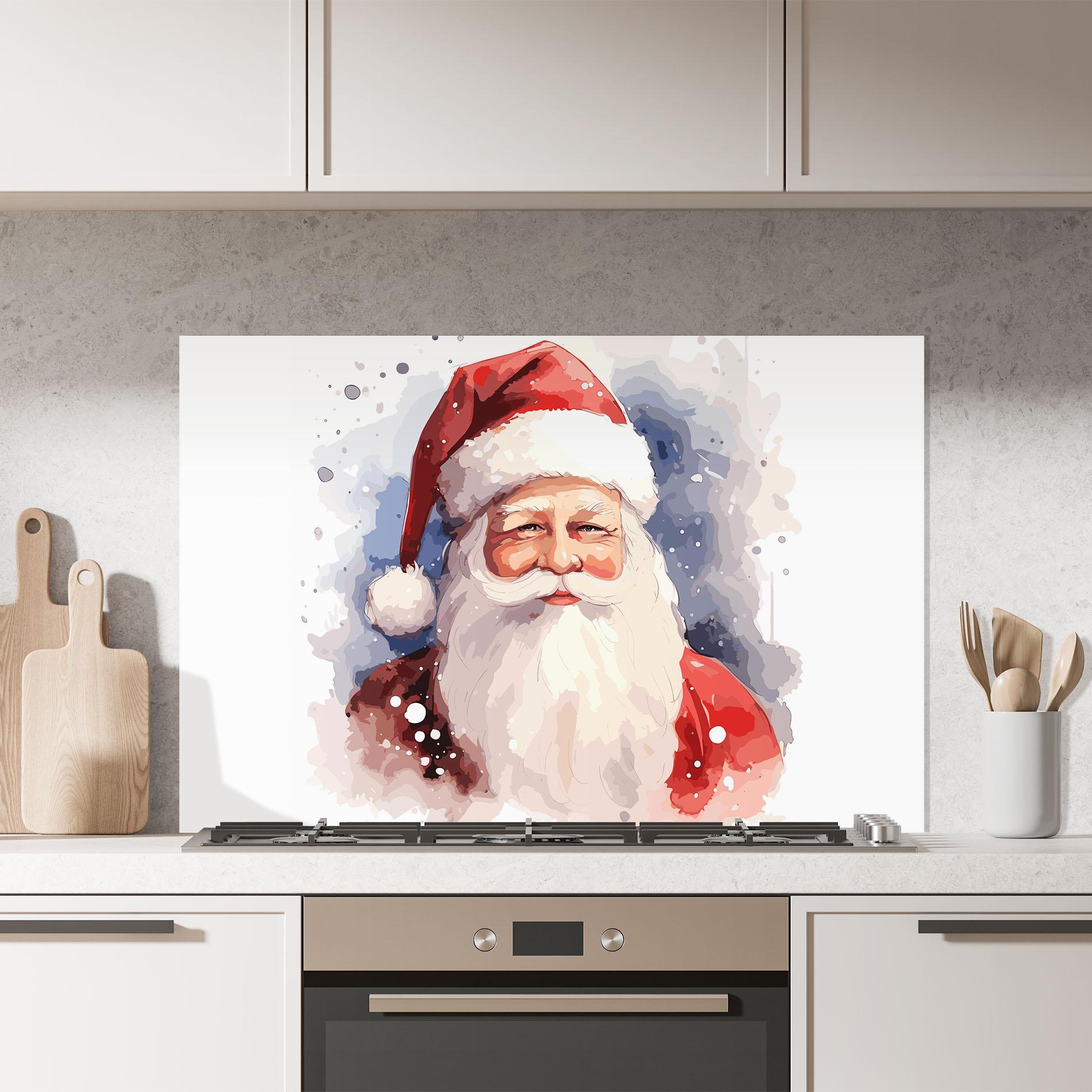 Panou Sticla Bucatarie Cute Santa mockup 7