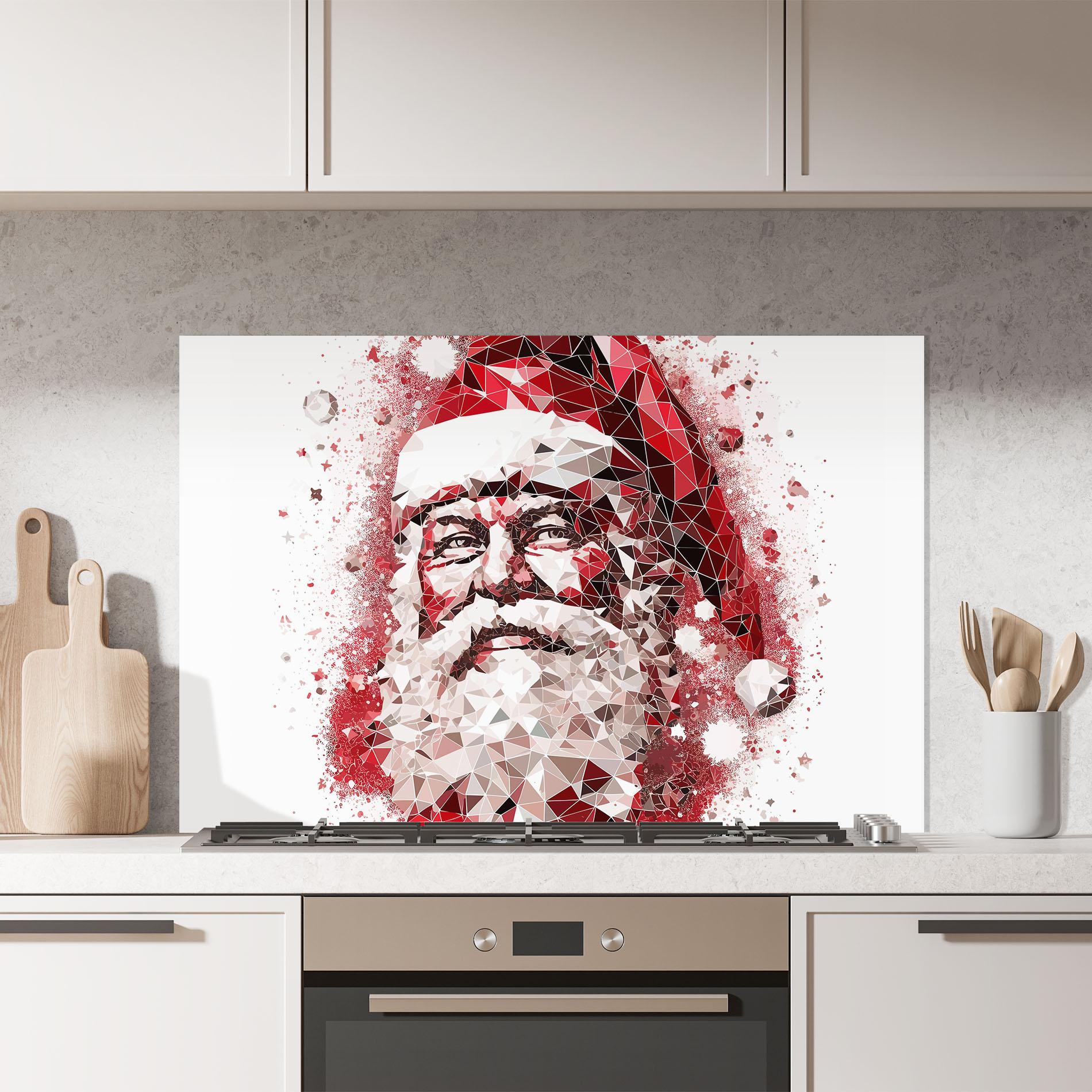 Panou Sticla Bucatarie Red Santa Art mockup 7