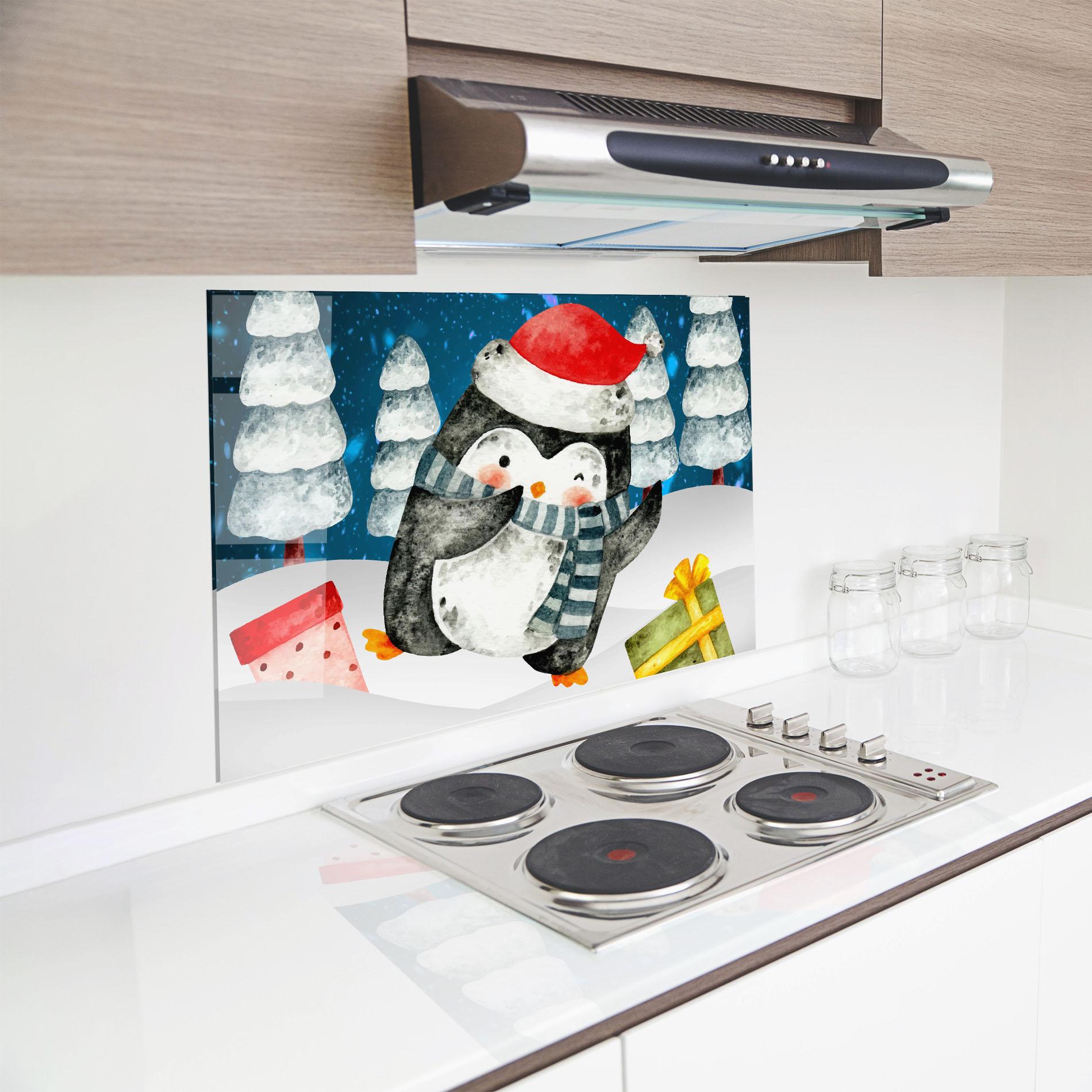 Panou Sticla Bucatarie Blue Pinguin mockup 8