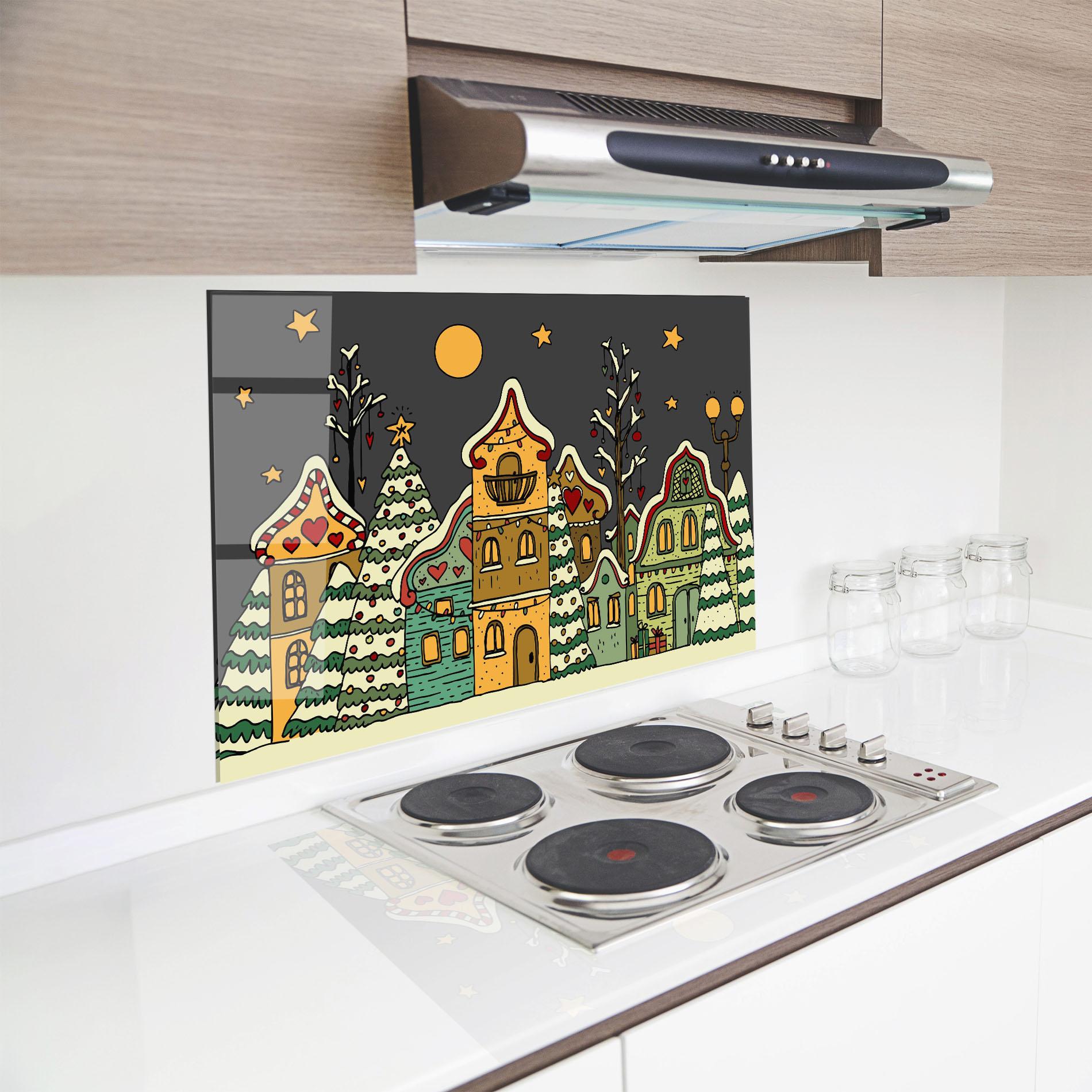 Panou Sticla Bucatarie Christmas Home Art mockup 8