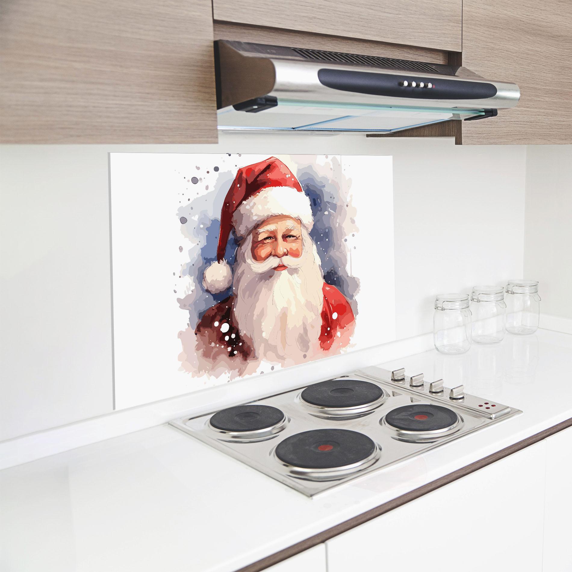 Panou Sticla Bucatarie Cute Santa mockup 8