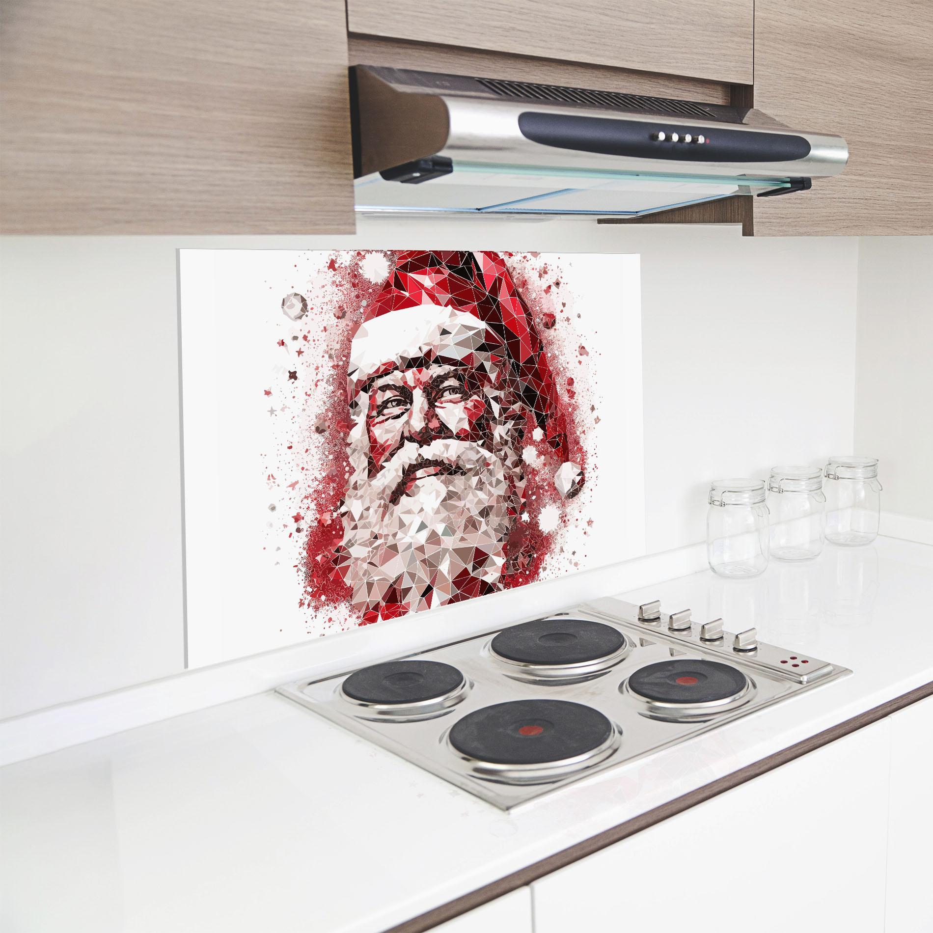 Panou Sticla Bucatarie Red Santa Art mockup 8