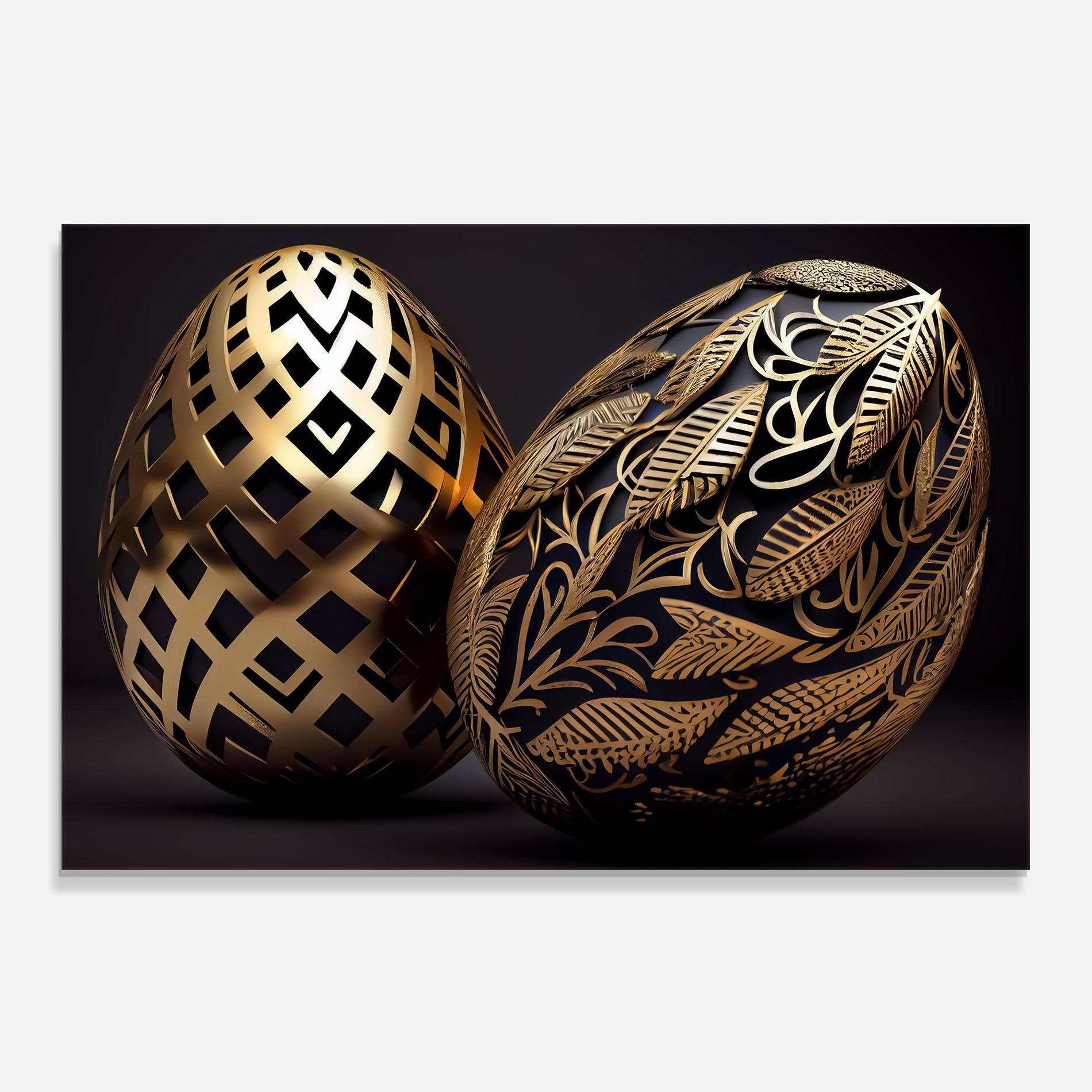 Panou Sticla Bucatarie Black Golden Eggs mockup 0