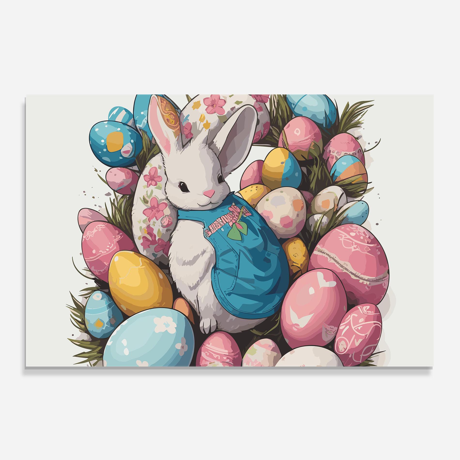 Panou Sticla Bucatarie Blue Dressed Bunny mockup 0