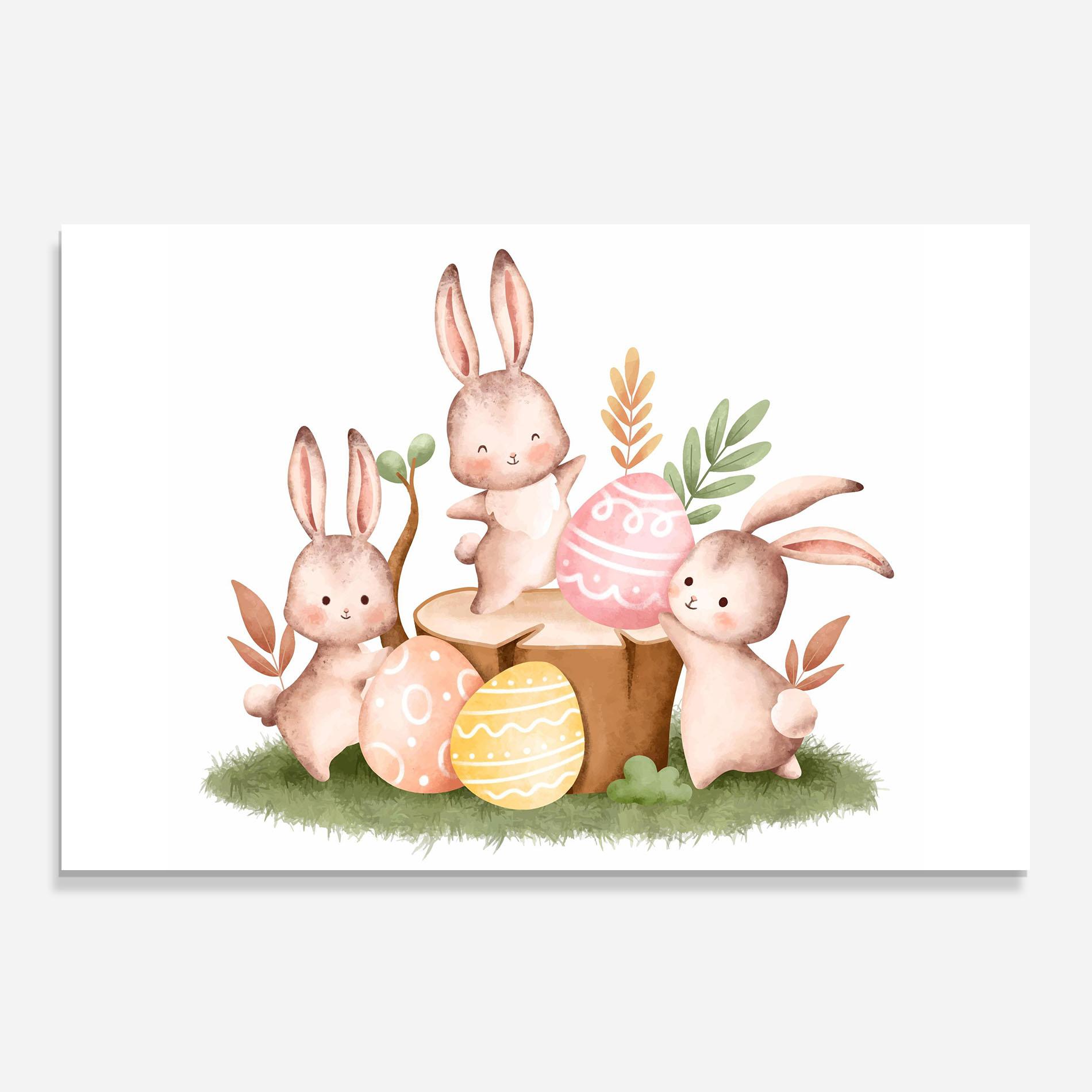 Panou Sticla Bucatarie Bunny Friends mockup 0