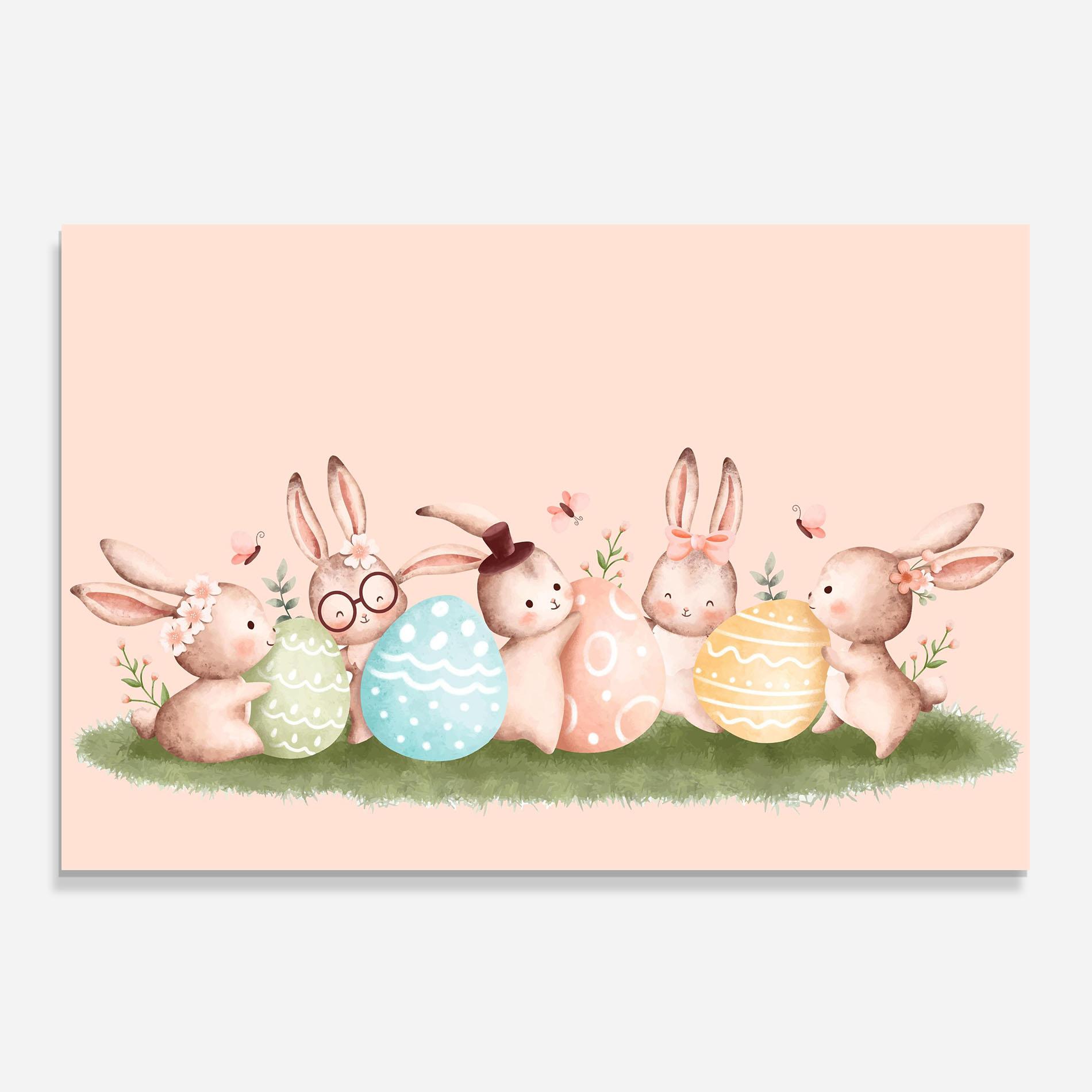 Panou Sticla Bucatarie Easter Pretty Rabbit mockup 0