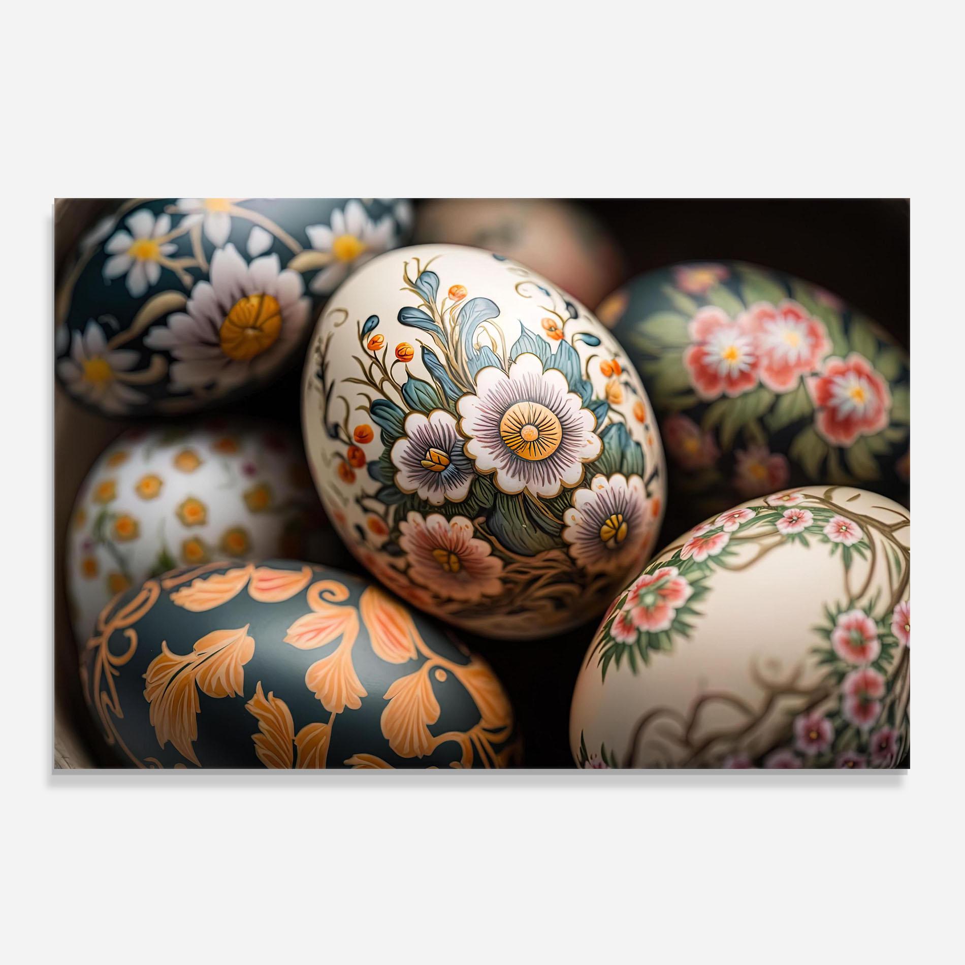 Panou Sticla Bucatarie Floral Painted Eggs mockup 0