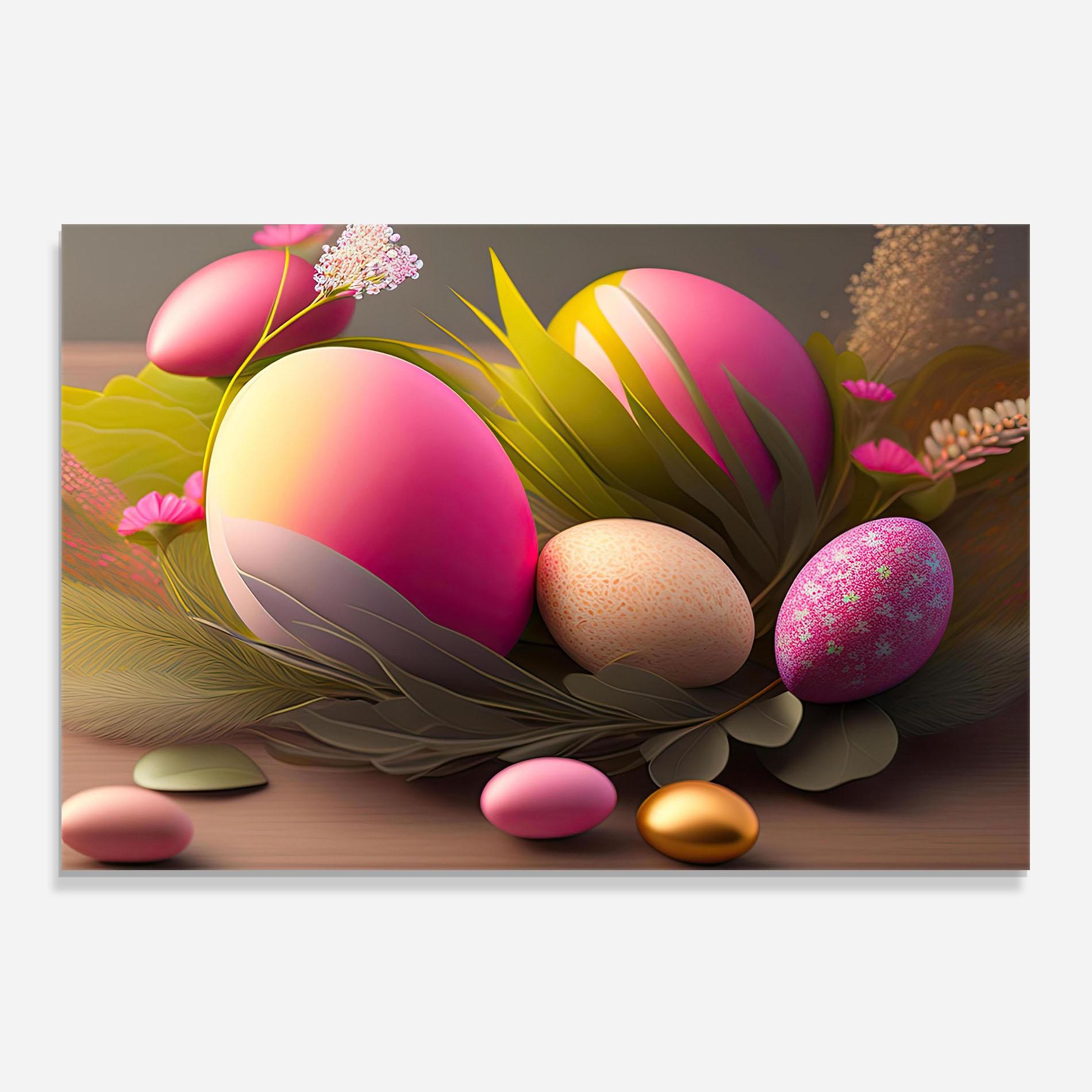 Panou Sticla Bucatarie Pink Easter Eggs mockup 0