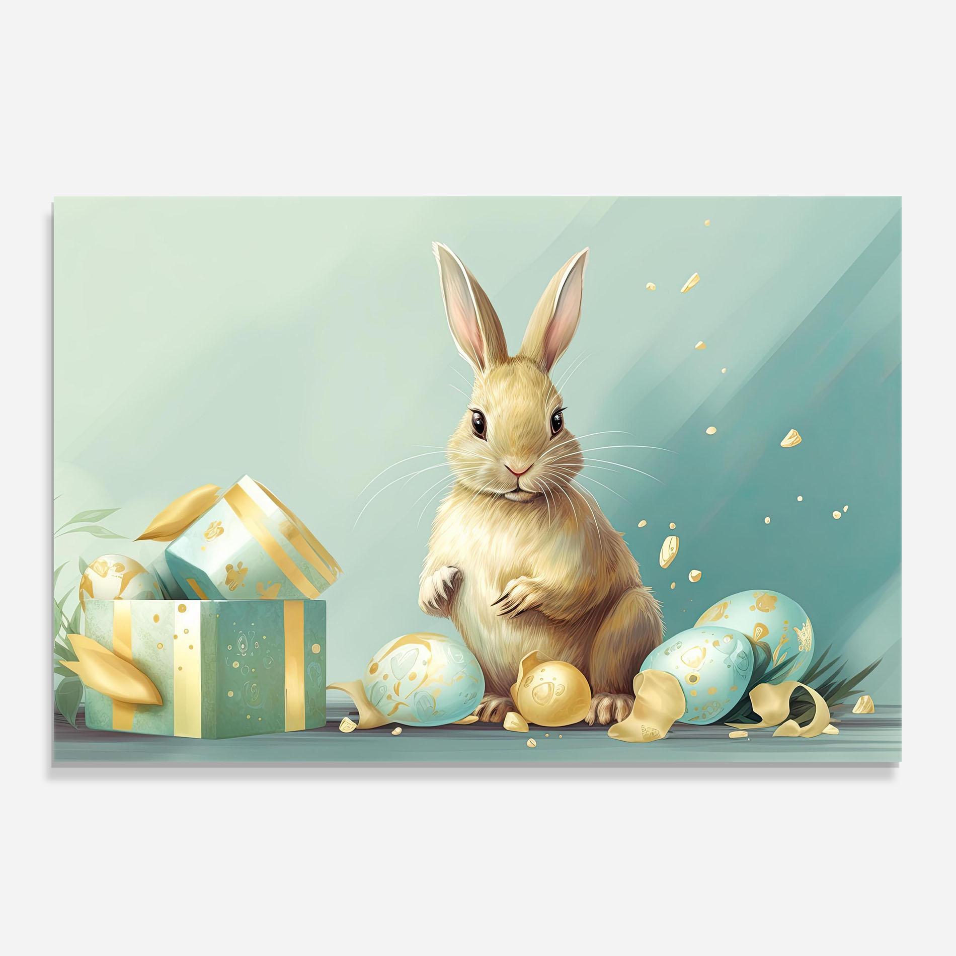 Panou Sticla Bucatarie Pretty Cute Easter Bunny mockup 0