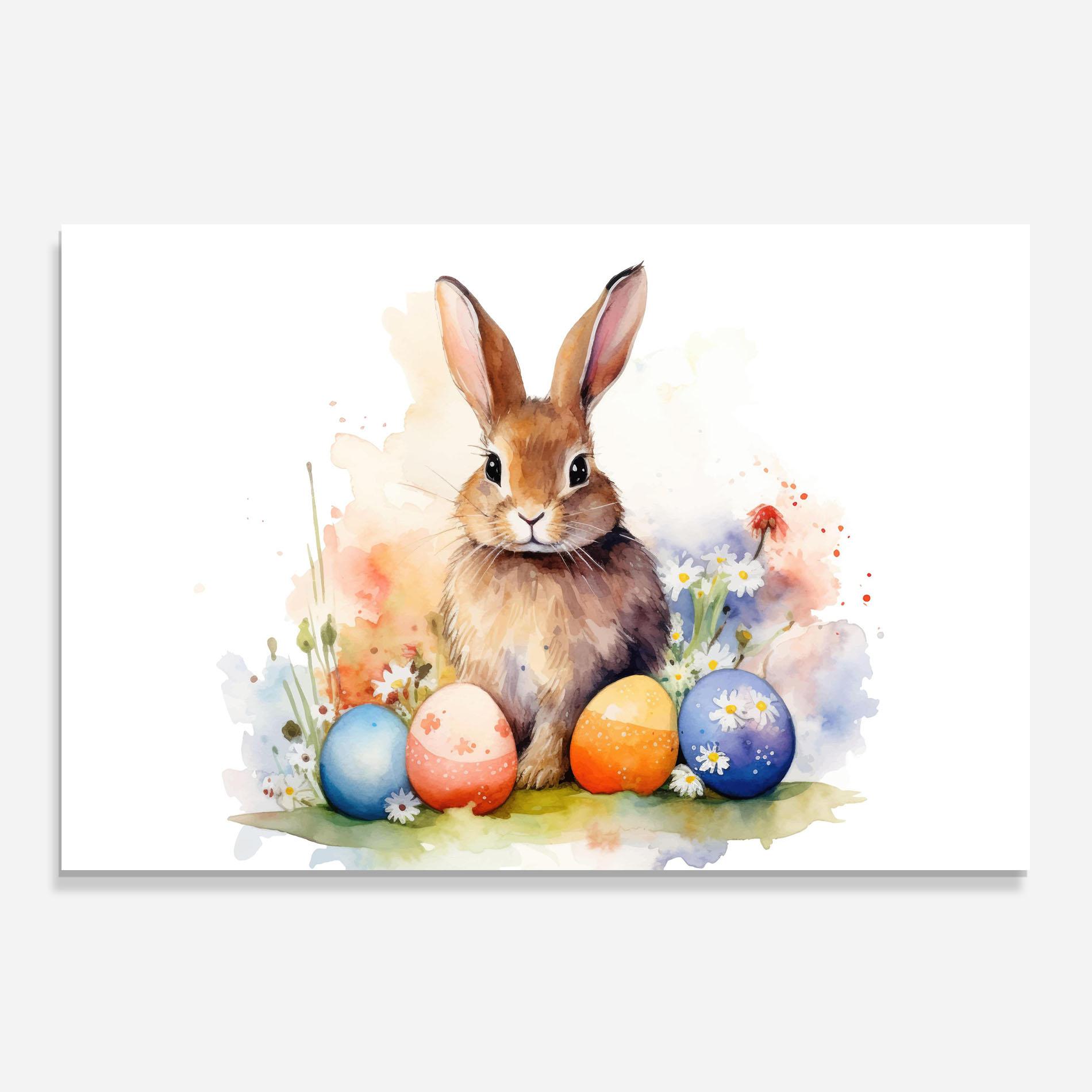 Panou Sticla Bucatarie Rabbit Easter Art mockup 0