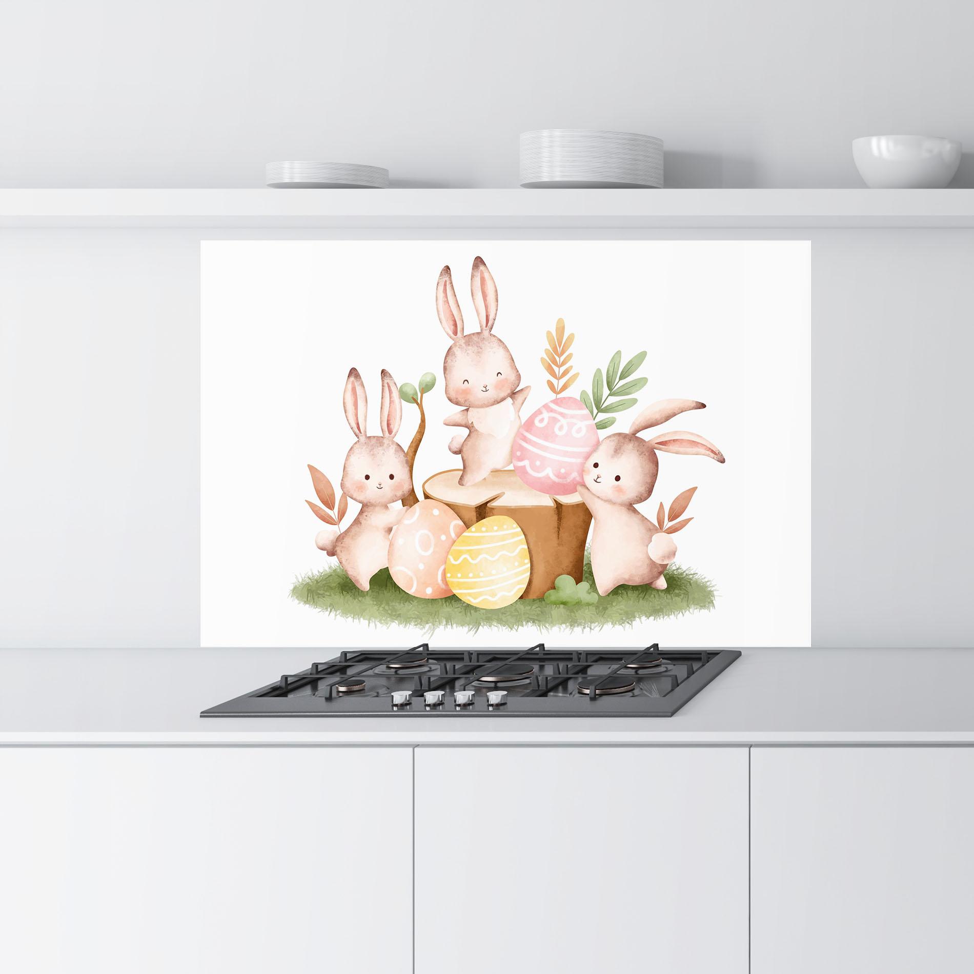 Panou Sticla Bucatarie Bunny Friends mockup 9
