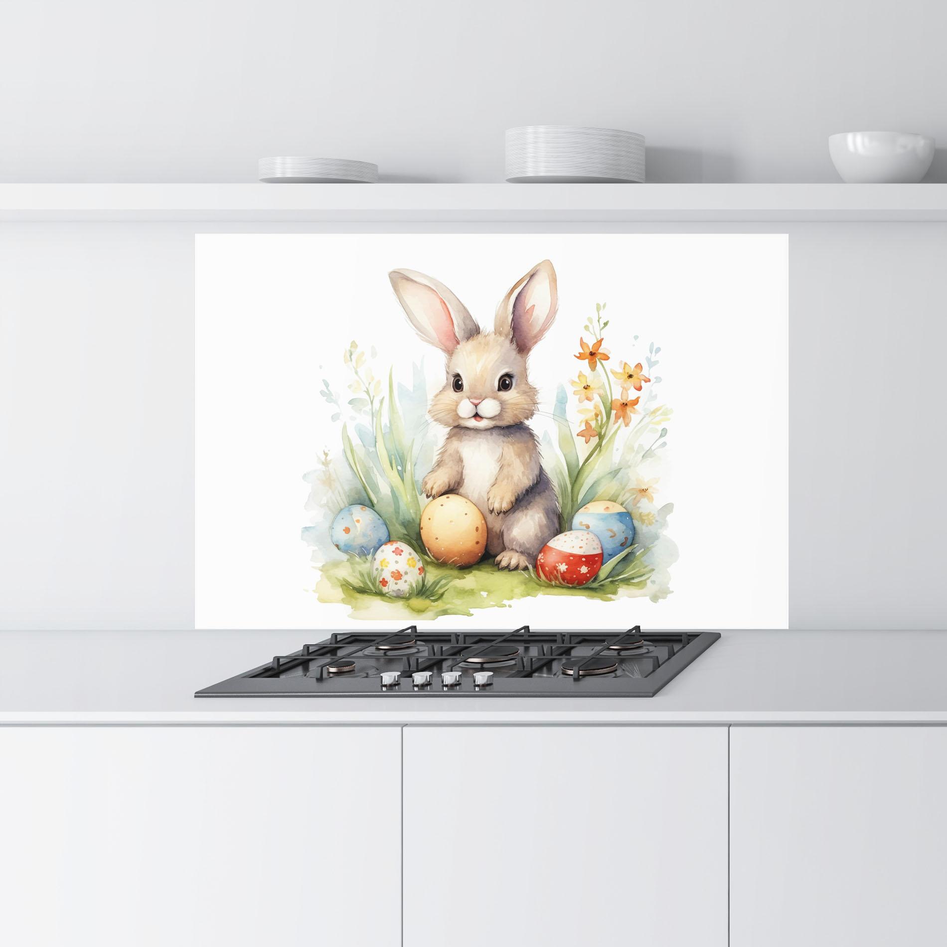Panou Sticla Bucatarie Cute Happy Bunny mockup 9