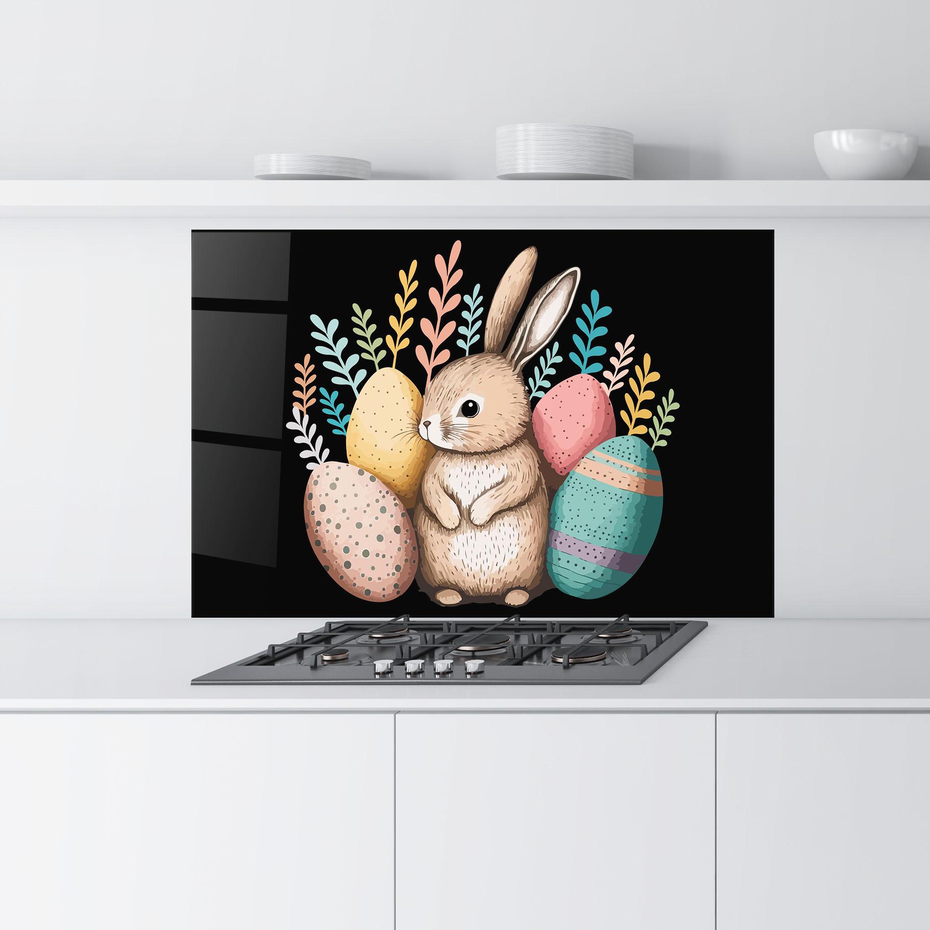 Panou Sticla Bucatarie Easter Pretty Bunny mockup 9
