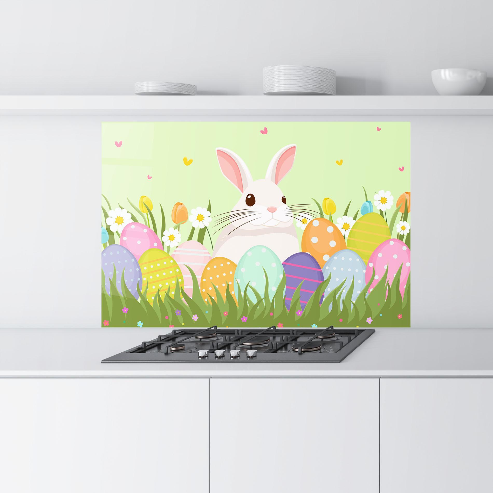 Panou Sticla Bucatarie Friendly Rabbit mockup 9