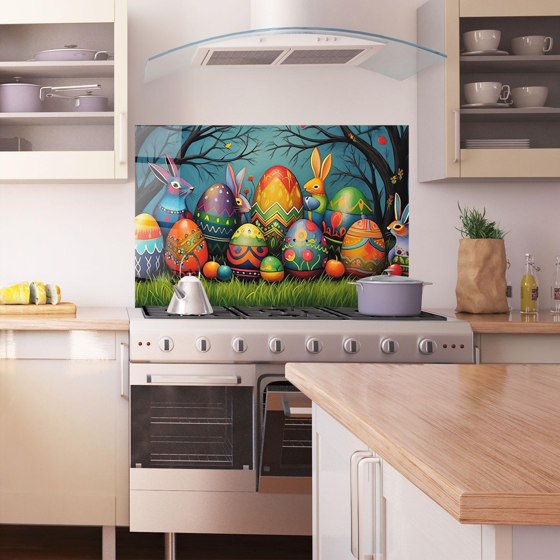 Panou Sticla Bucatarie Easter Eggs mockup 1