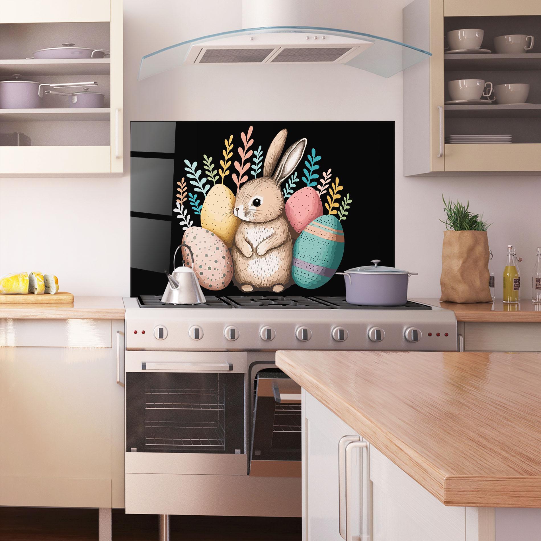 Panou Sticla Bucatarie Easter Pretty Bunny mockup 1