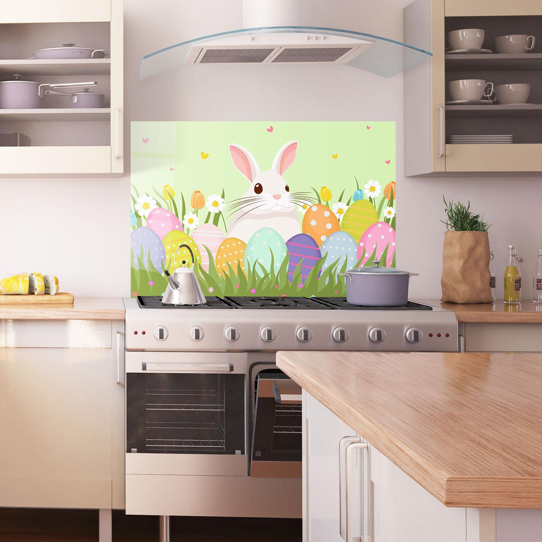 Panou Sticla Bucatarie Friendly Rabbit mockup 1