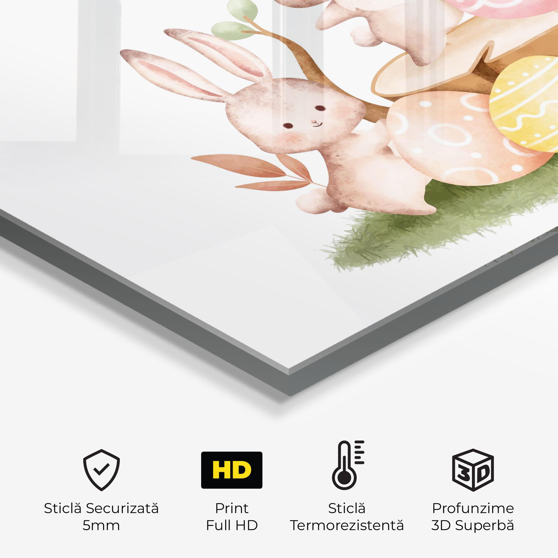Panou Sticla Bucatarie Bunny Friends mockup 2