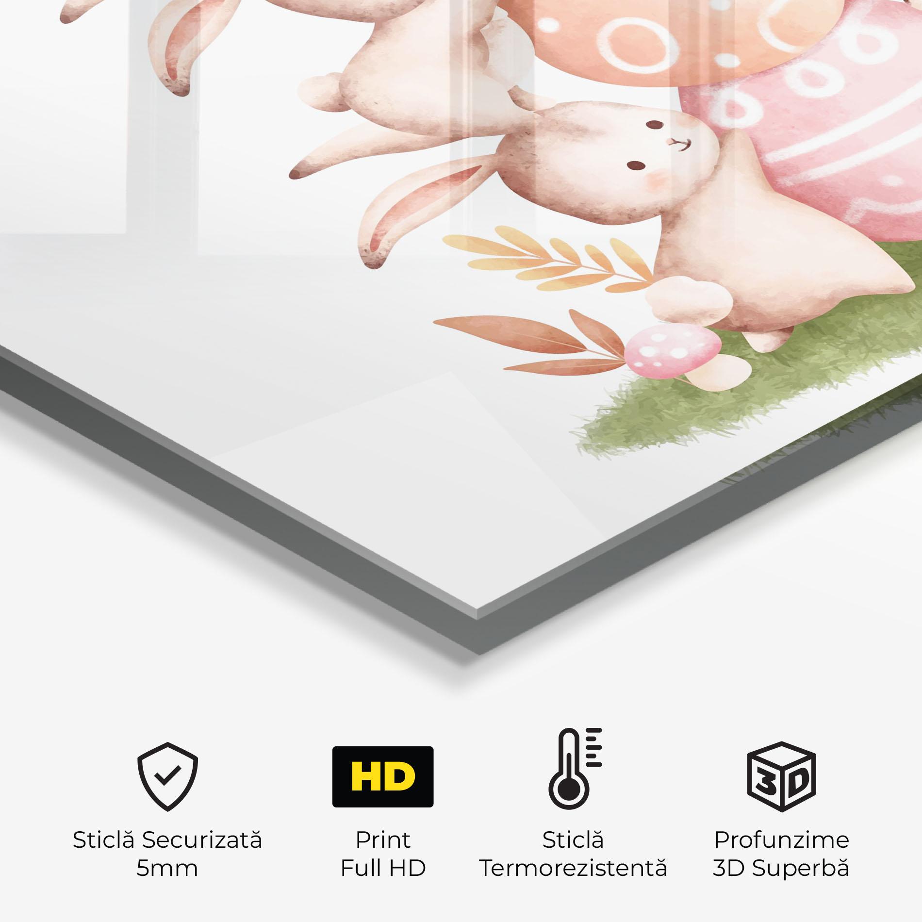 Panou Sticla Bucatarie Bunny Playing mockup 2