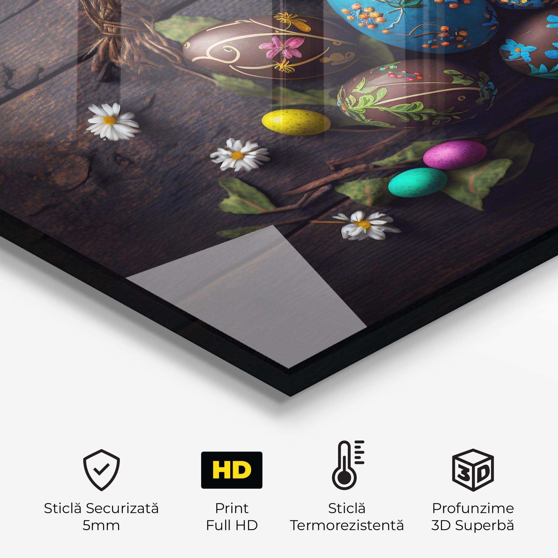 Panou Sticla Bucatarie Colorful Easter Decarations mockup 2