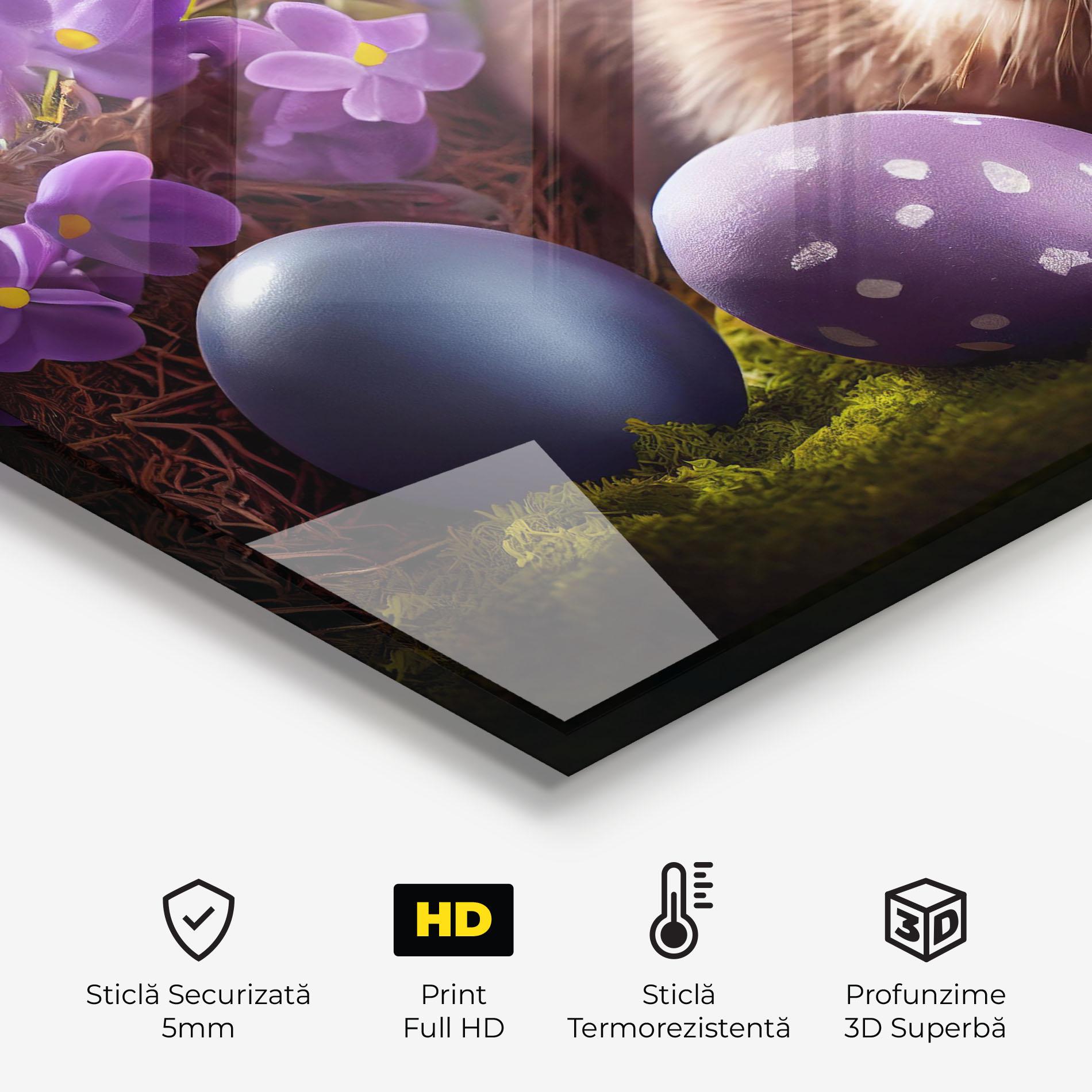 Panou Sticla Bucatarie Cute Easter Rabbit mockup 2