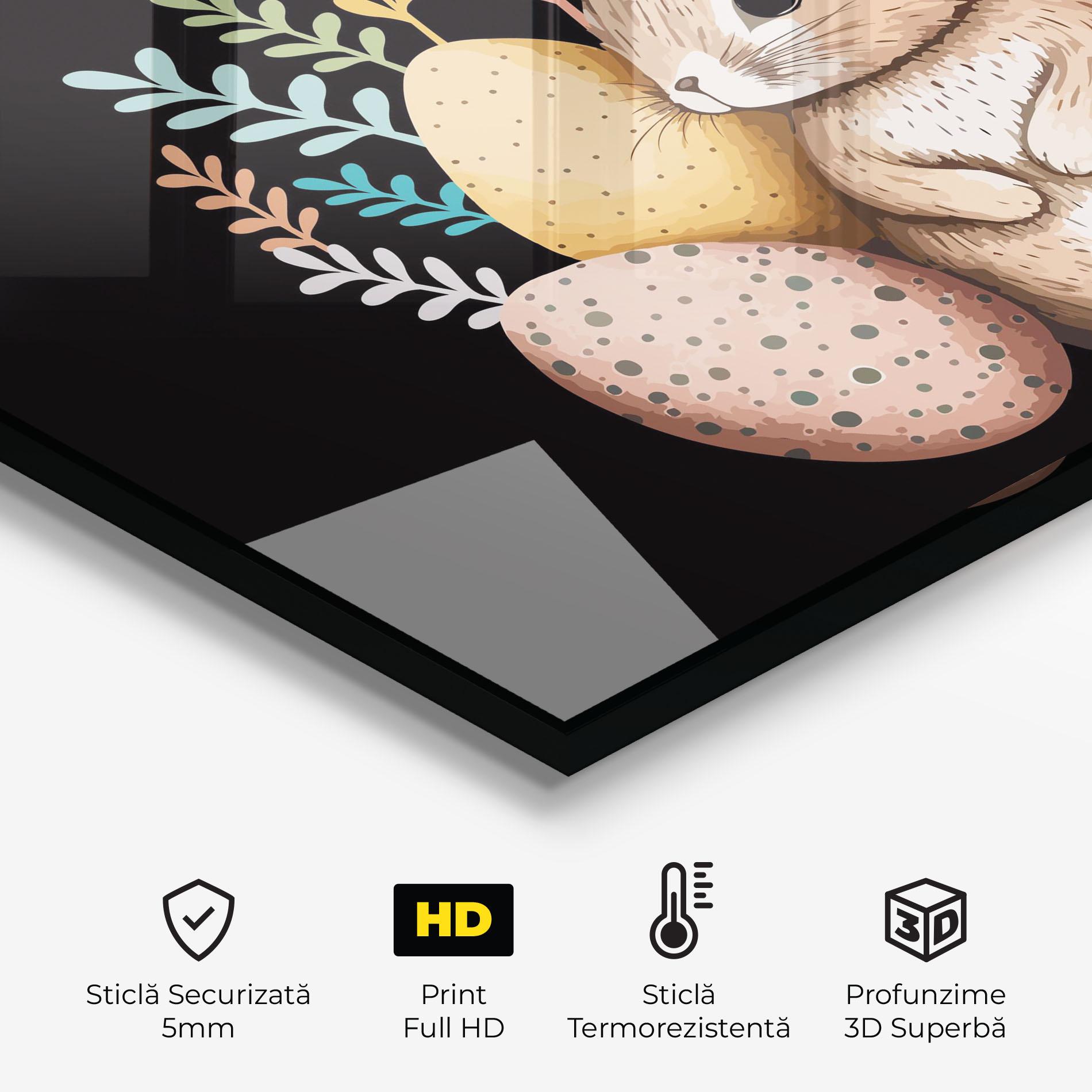 Panou Sticla Bucatarie Easter Pretty Bunny mockup 2