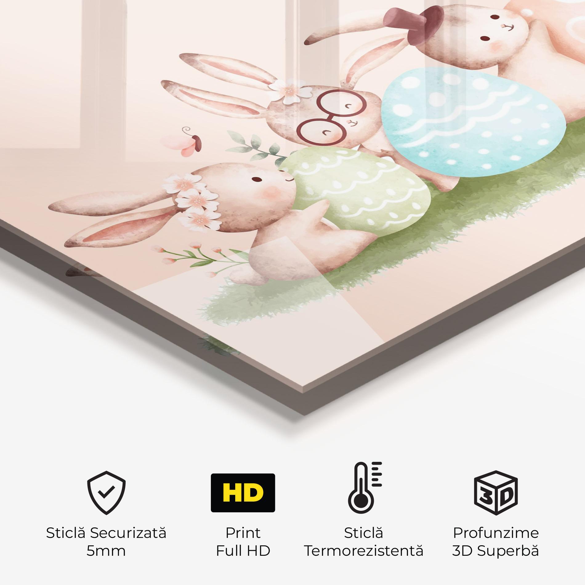 Panou Sticla Bucatarie Easter Pretty Rabbit mockup 2