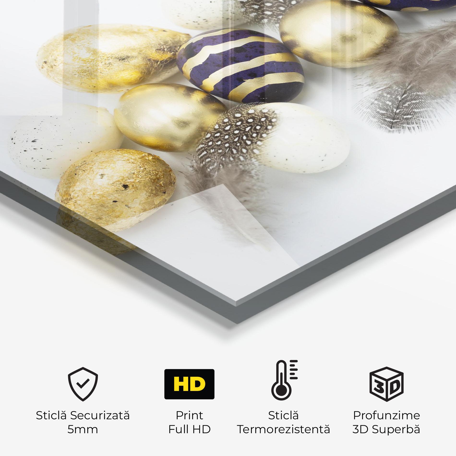 Panou Sticla Bucatarie Golden Black Eggs mockup 2