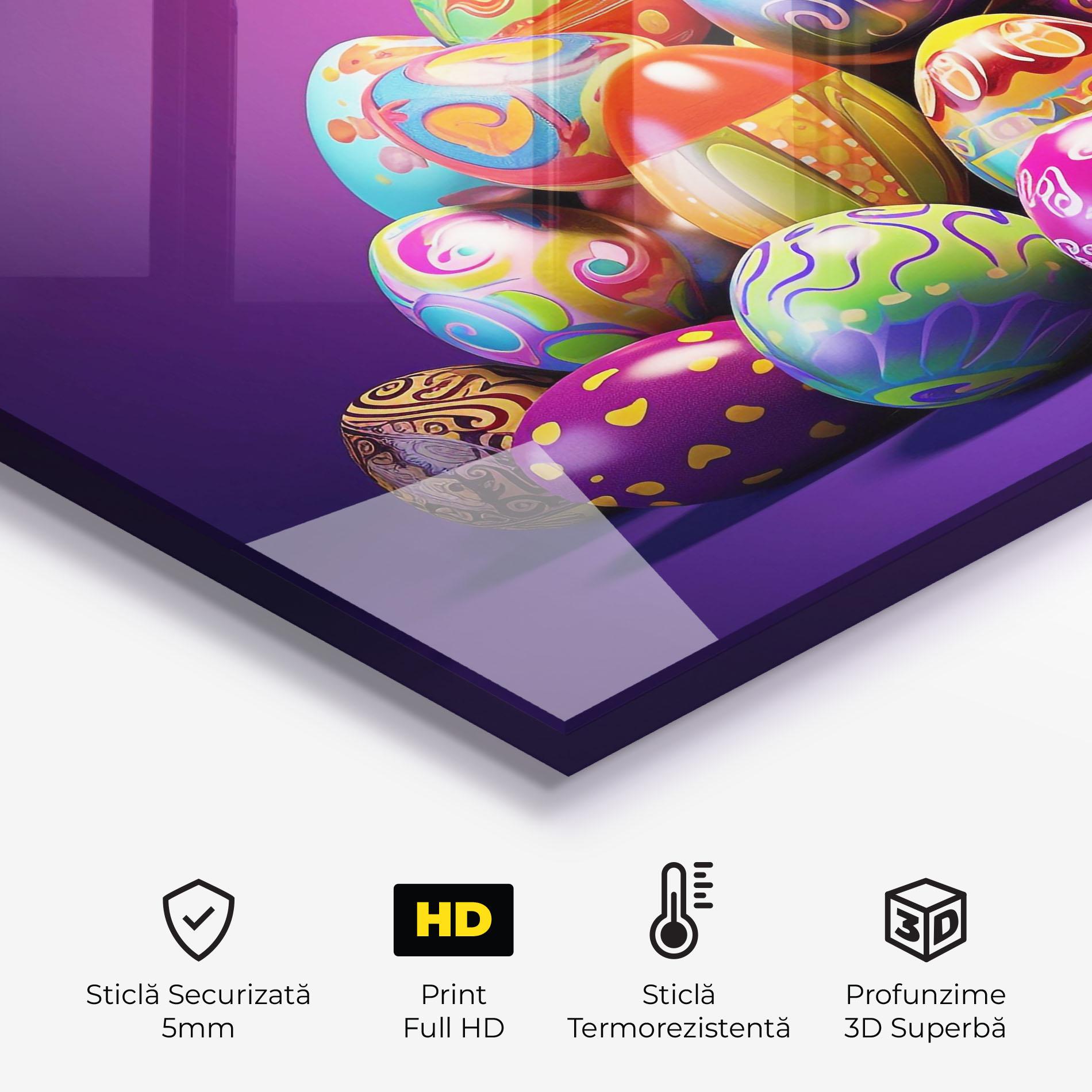 Panou Sticla Bucatarie Pile Colorful Eggs mockup 2