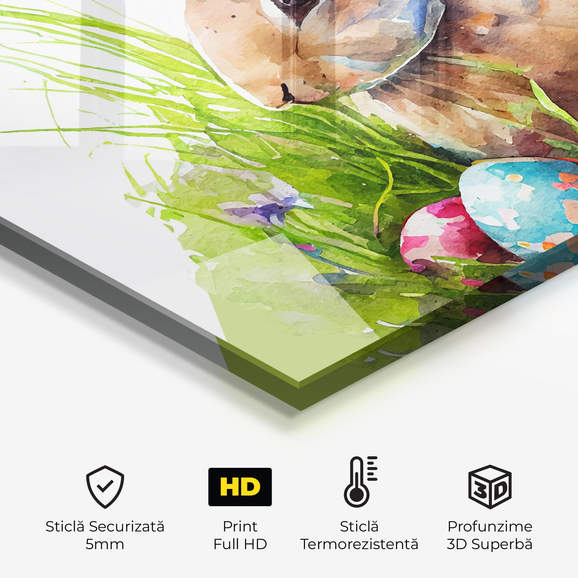 Panou Sticla Bucatarie Rabbit With Eggs mockup 2