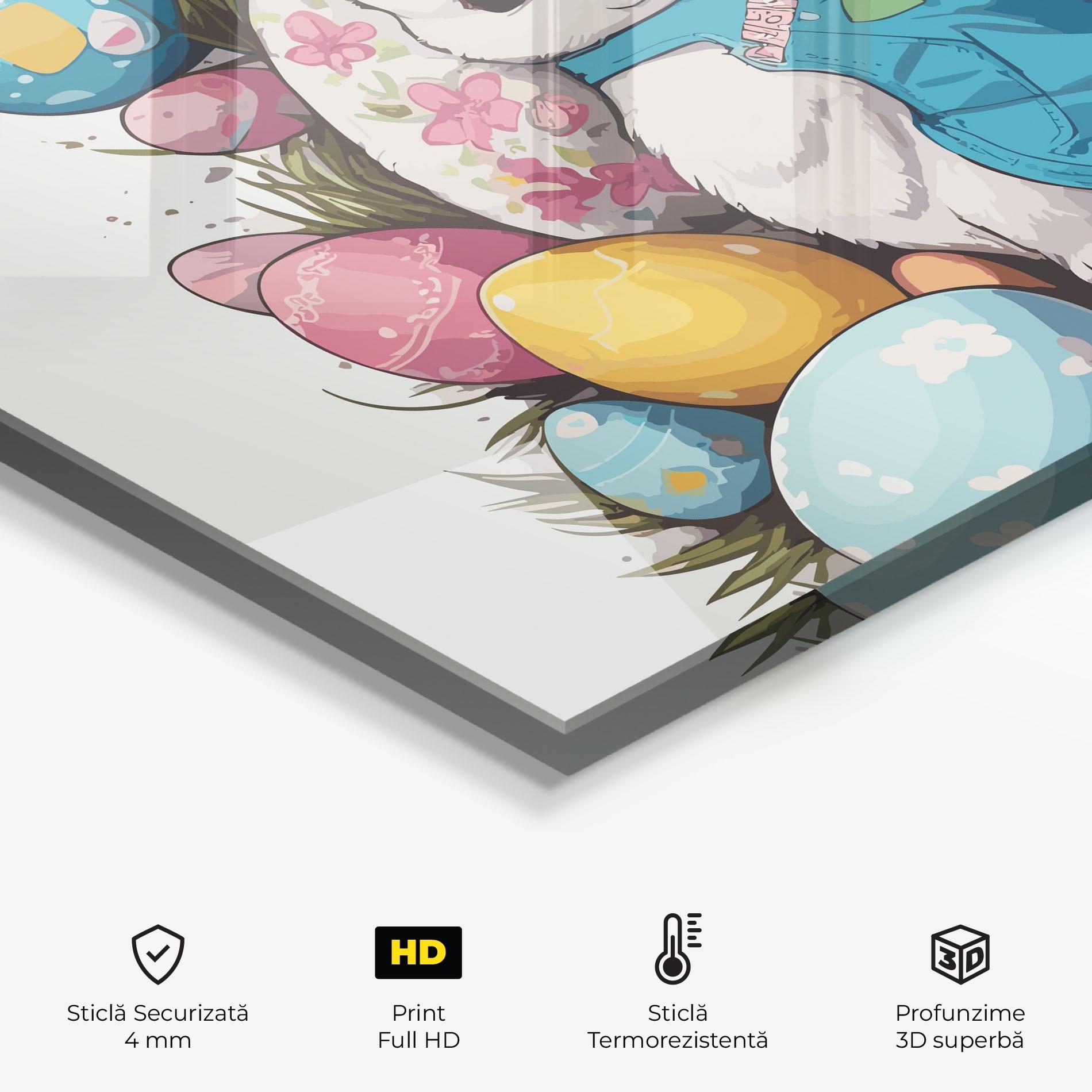 Panou Sticla Bucatarie Blue Dressed Bunny mockup 2